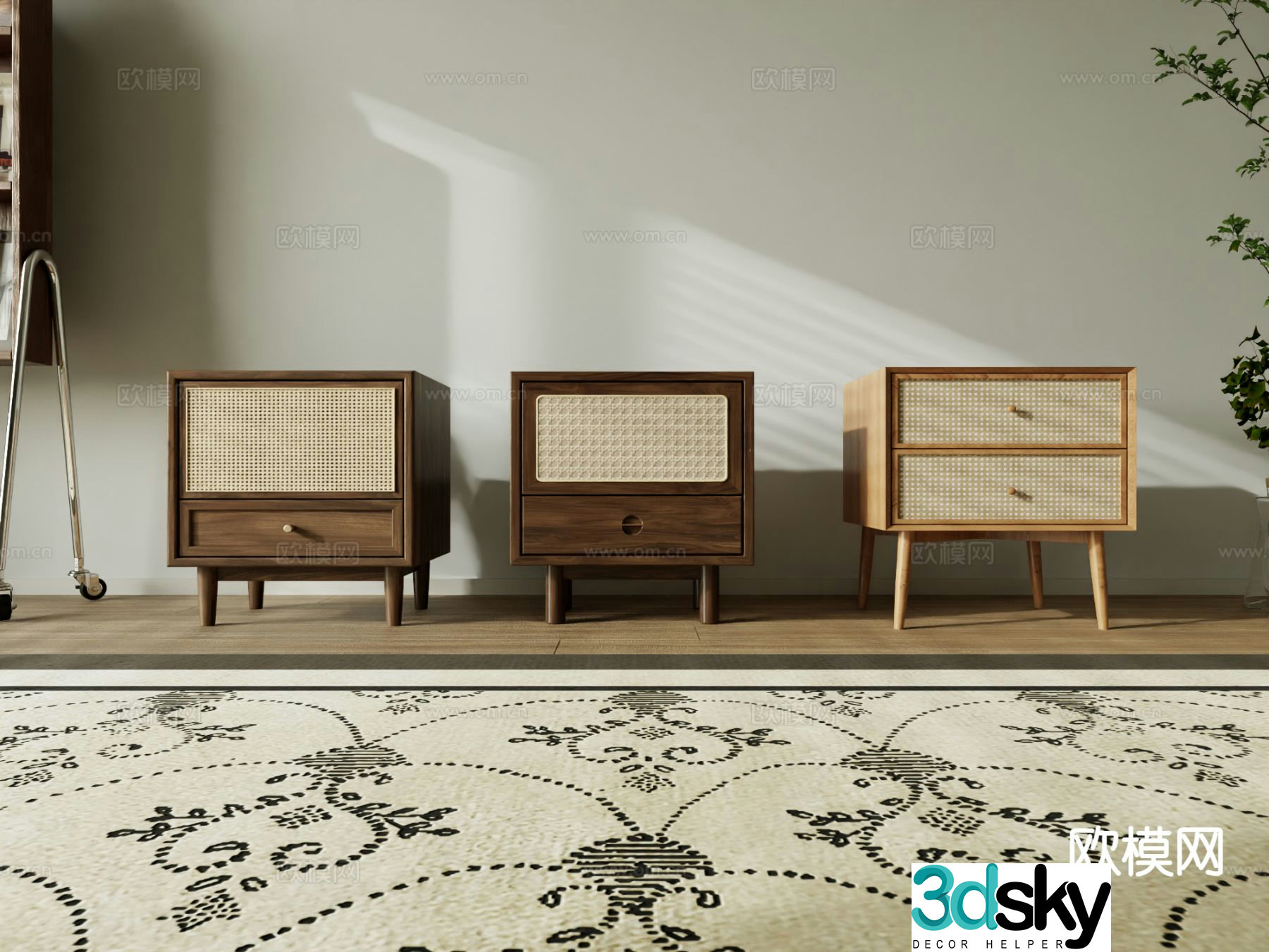 wabi-sabi bedside table 3d model