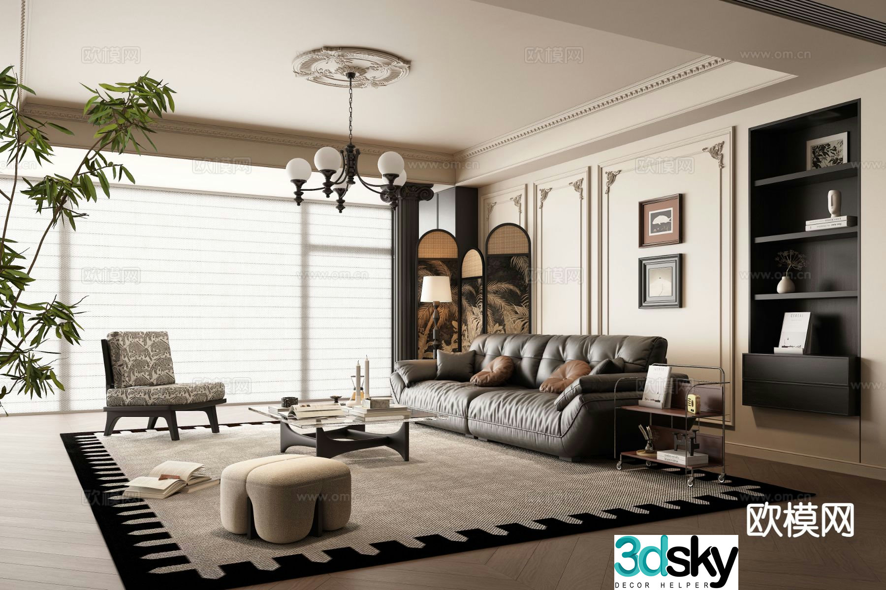 French living room 3d model