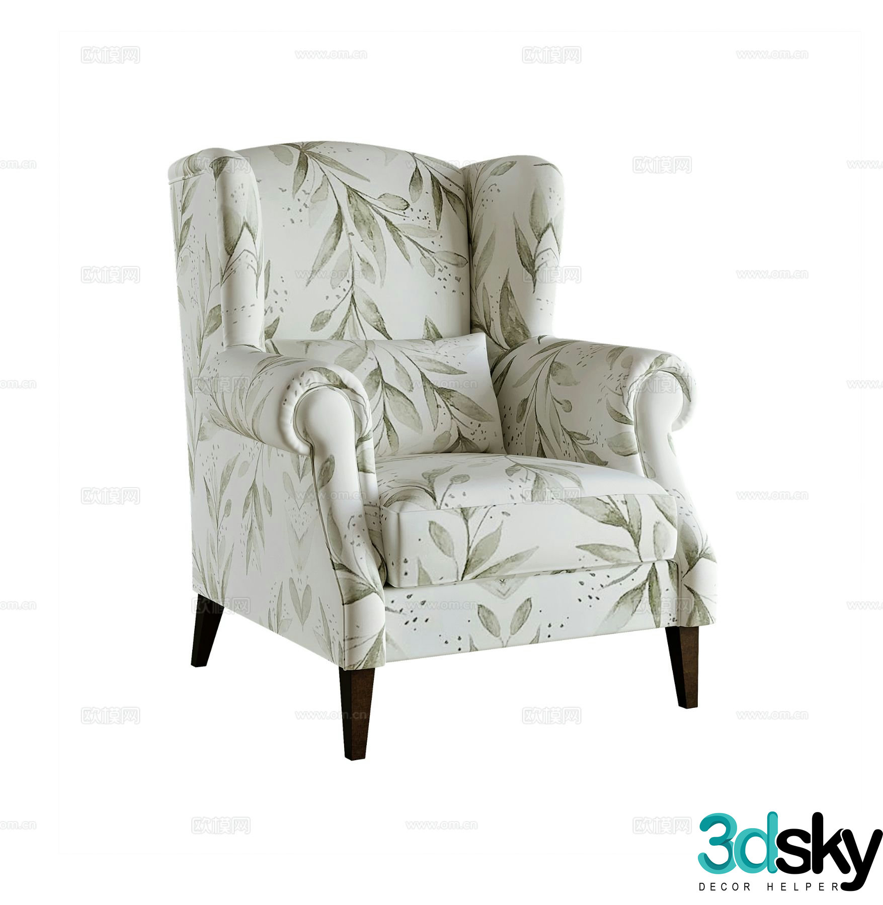 American sofa chair single sofa 3d model