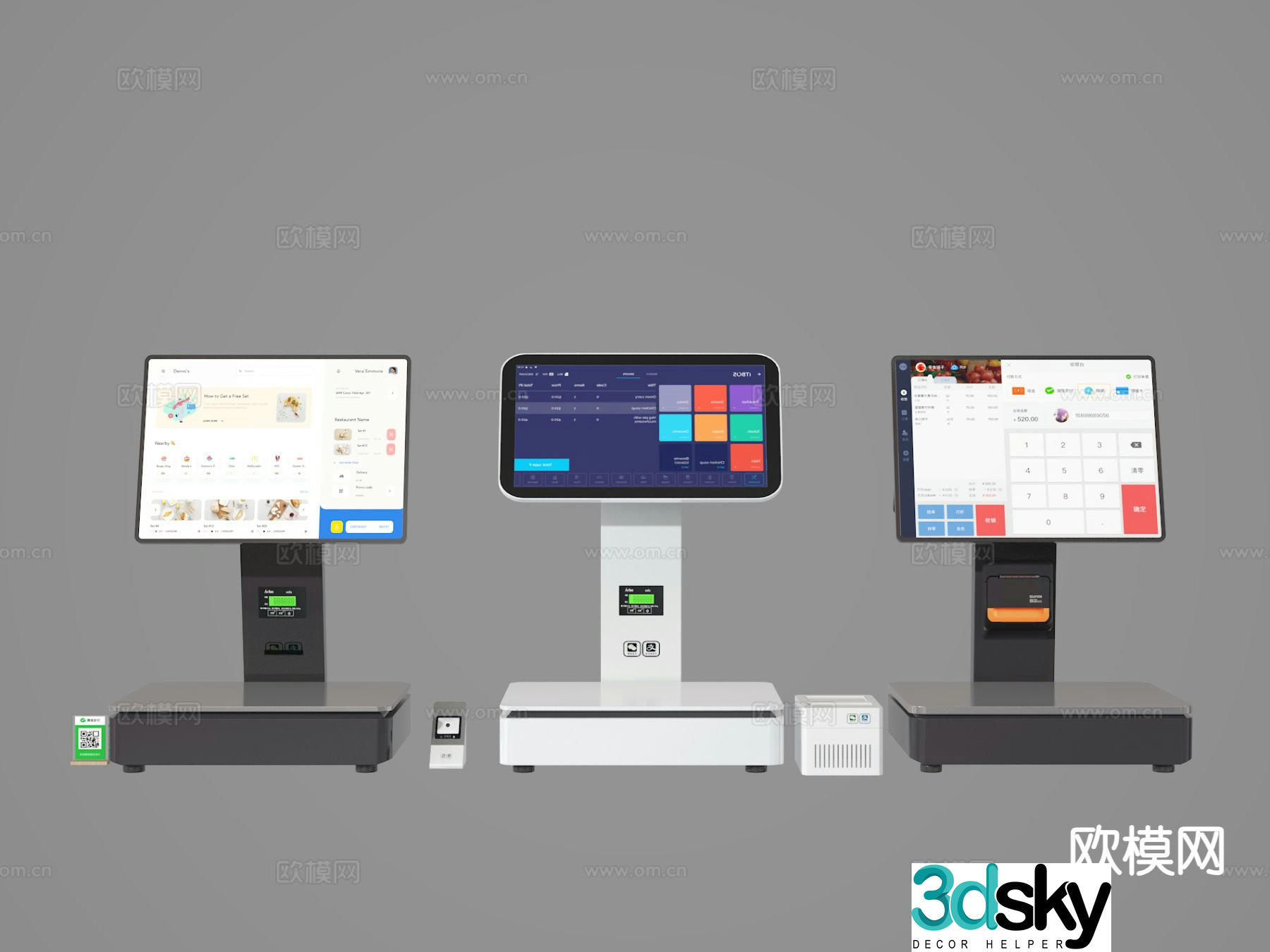 Modern cash register weighing machine 3d model