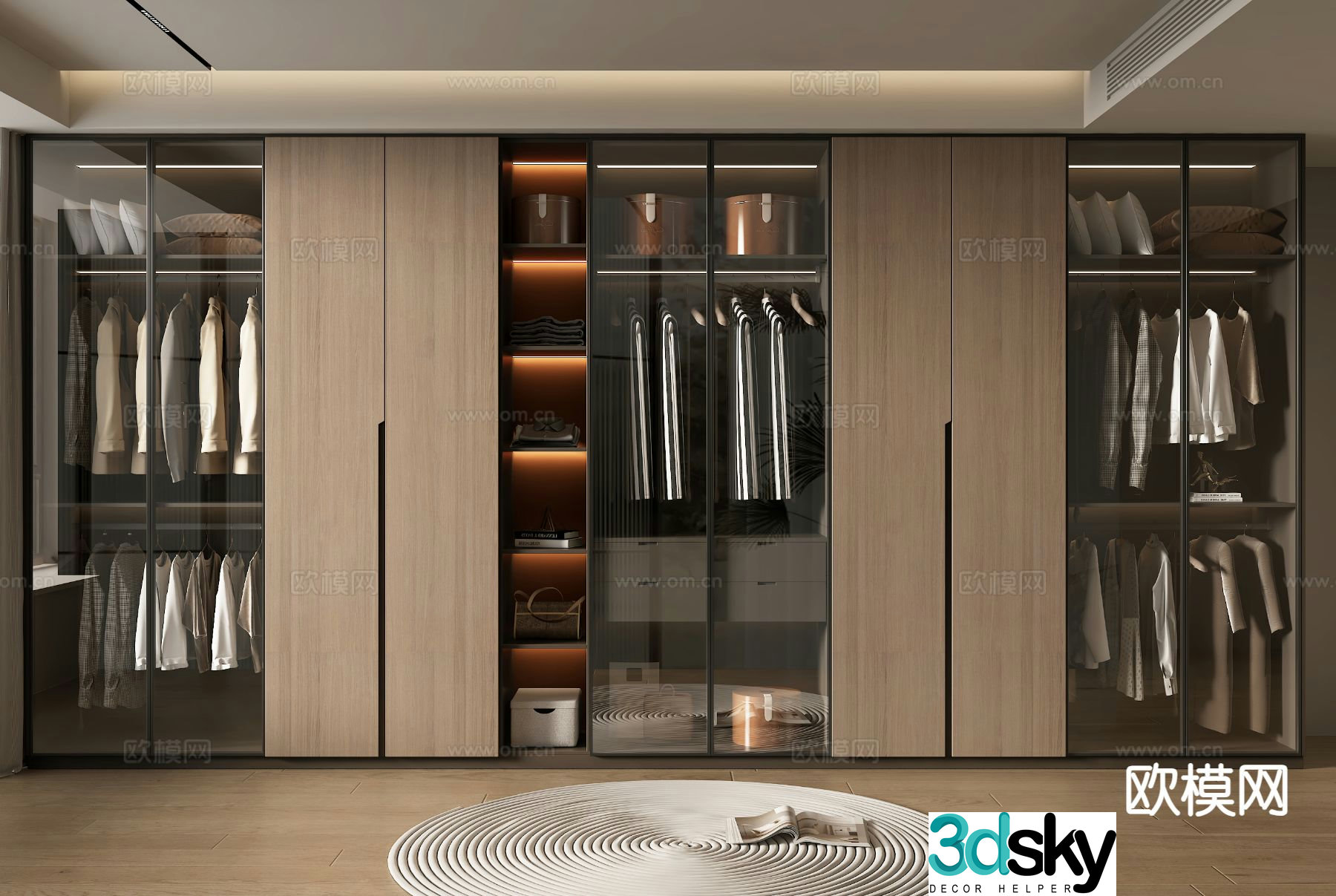 modern wardrobe wardrobe 3d model