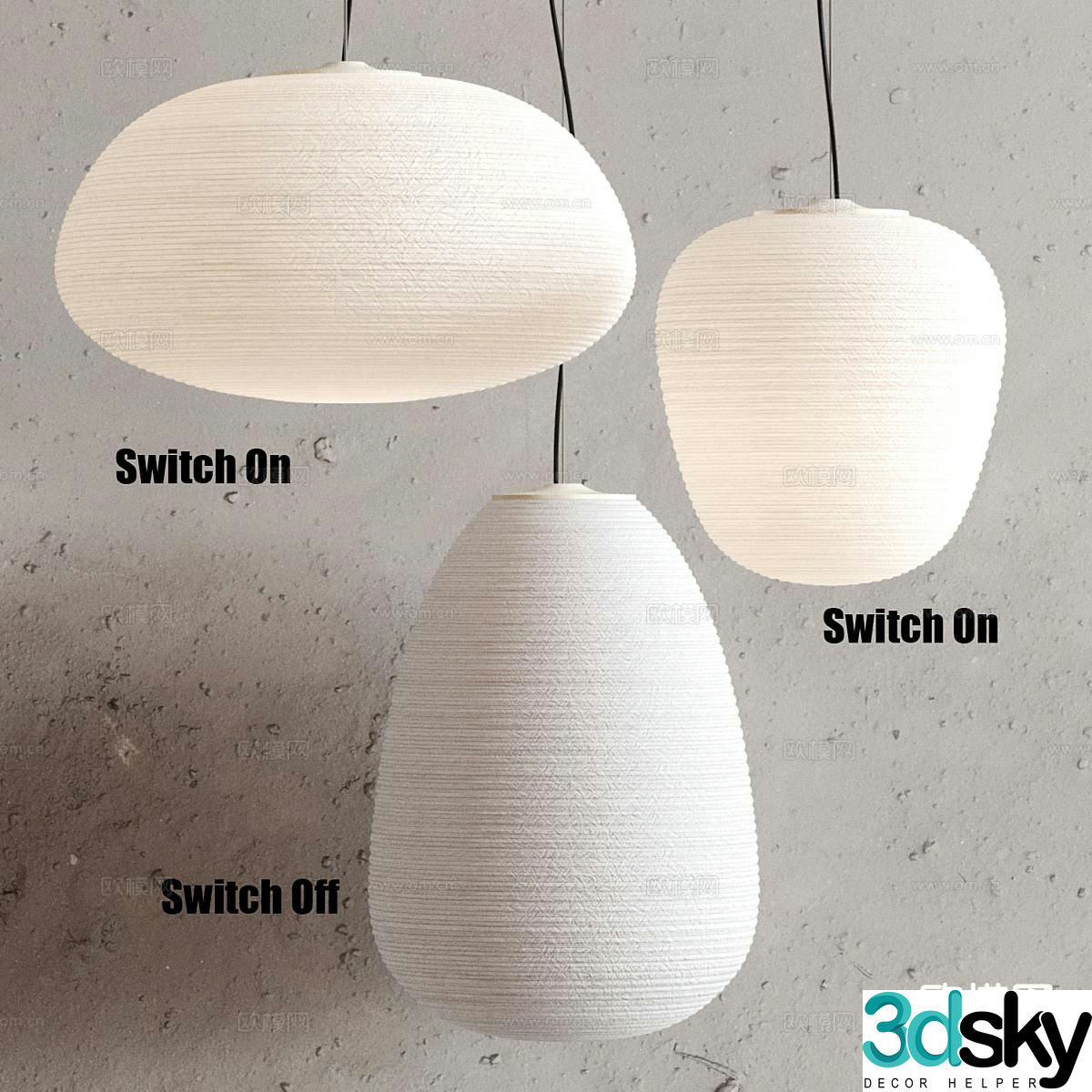 Foscarini Wasabi Chandelier Paper-made Chandelier 3D Model
