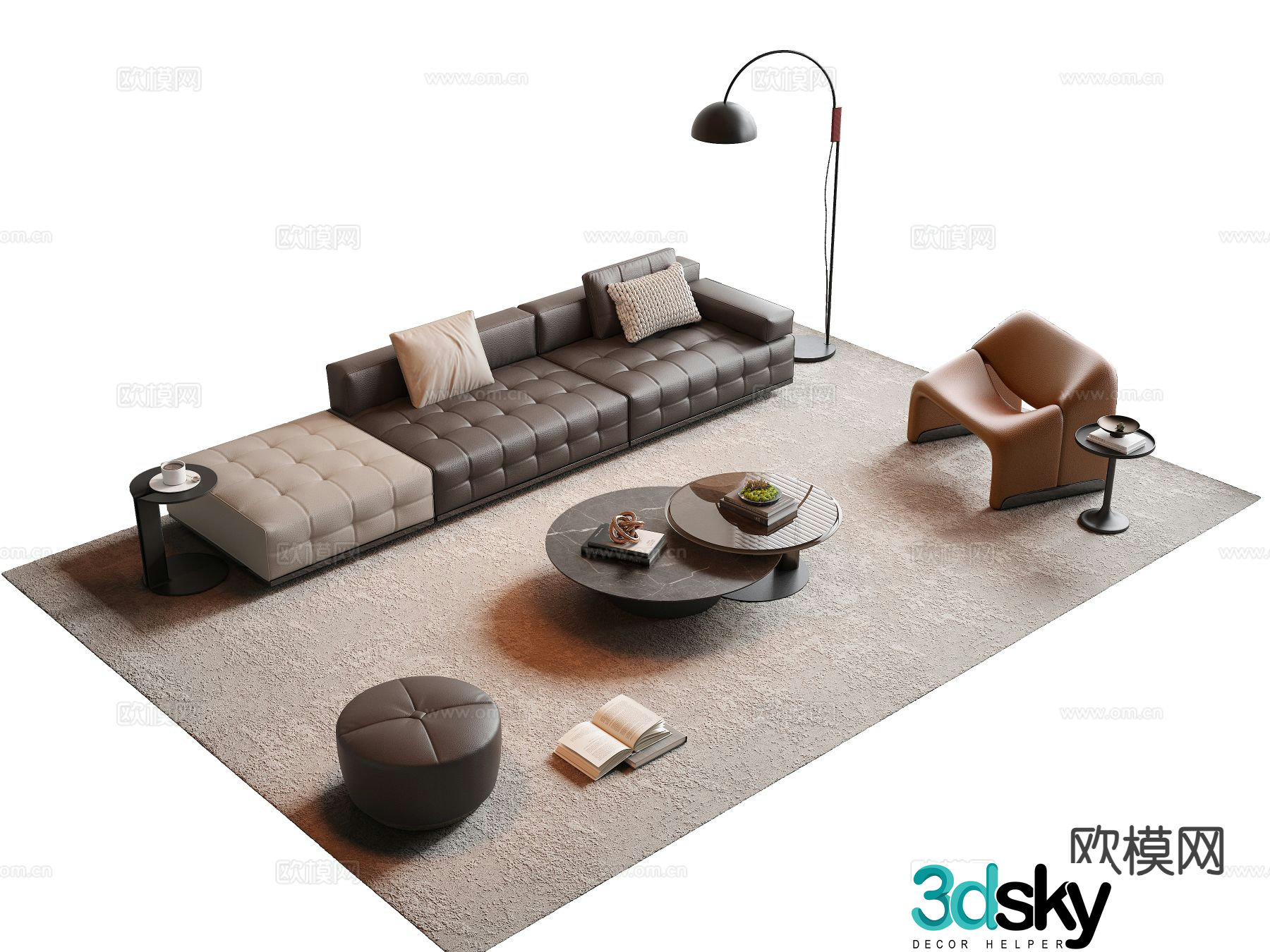 Italian sectional sofa 3d model