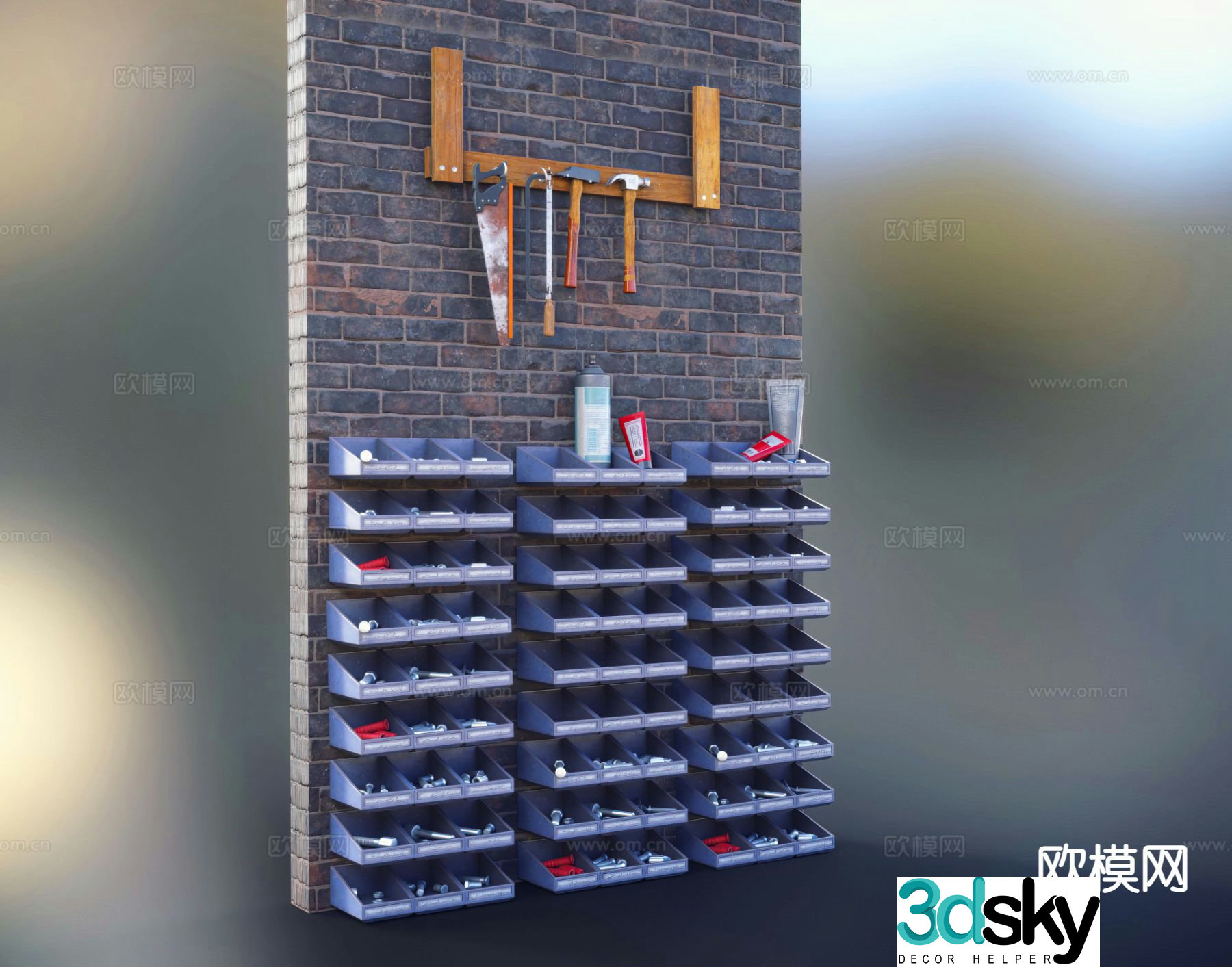 Modern toolbox hardware toolbox industrial equipment 3d model