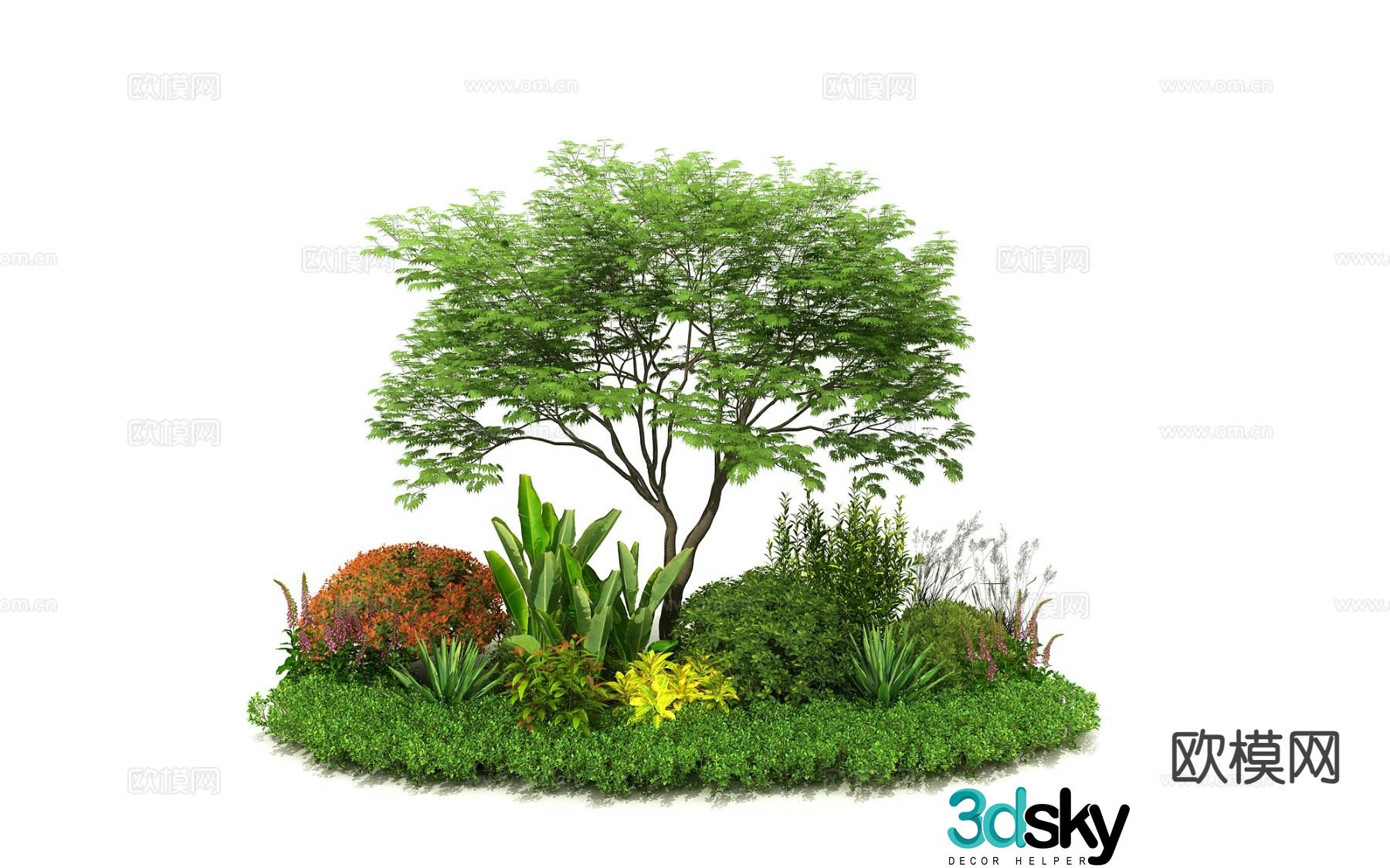 Bushes group bushes 3d model