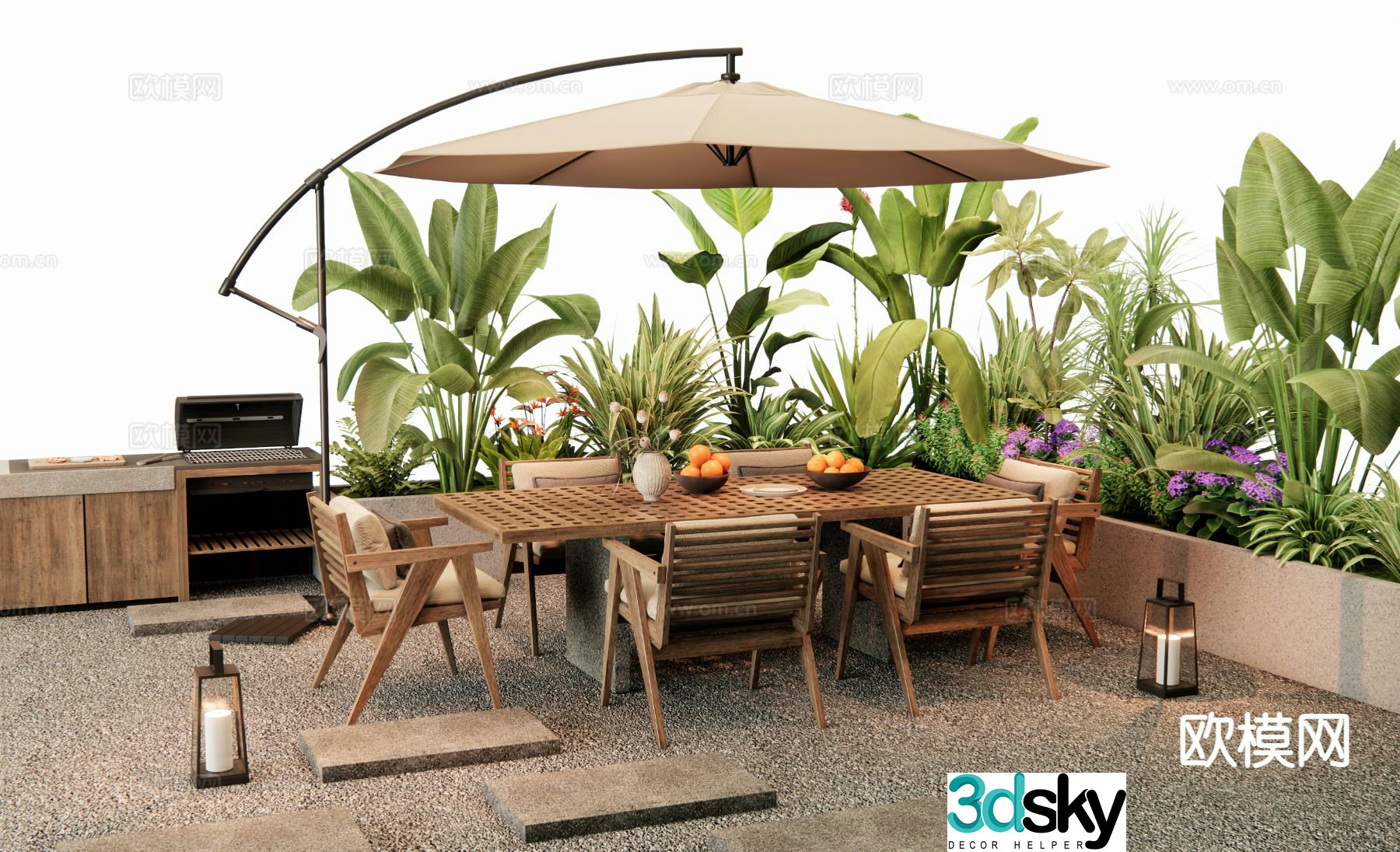Modern outdoor table and chairs camping table and chairs 3d model