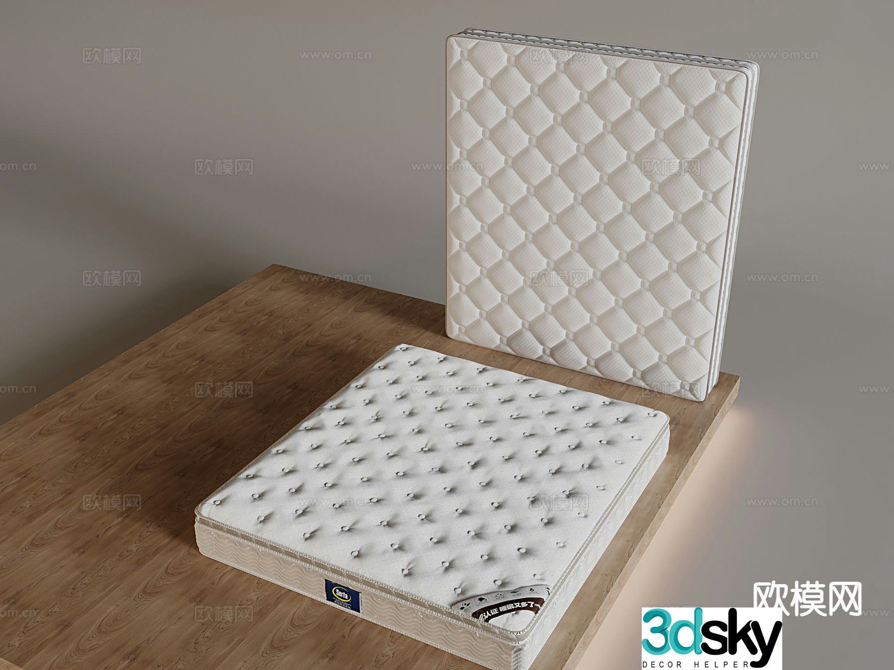 Modern mattress breathable mattress bedding 3d model