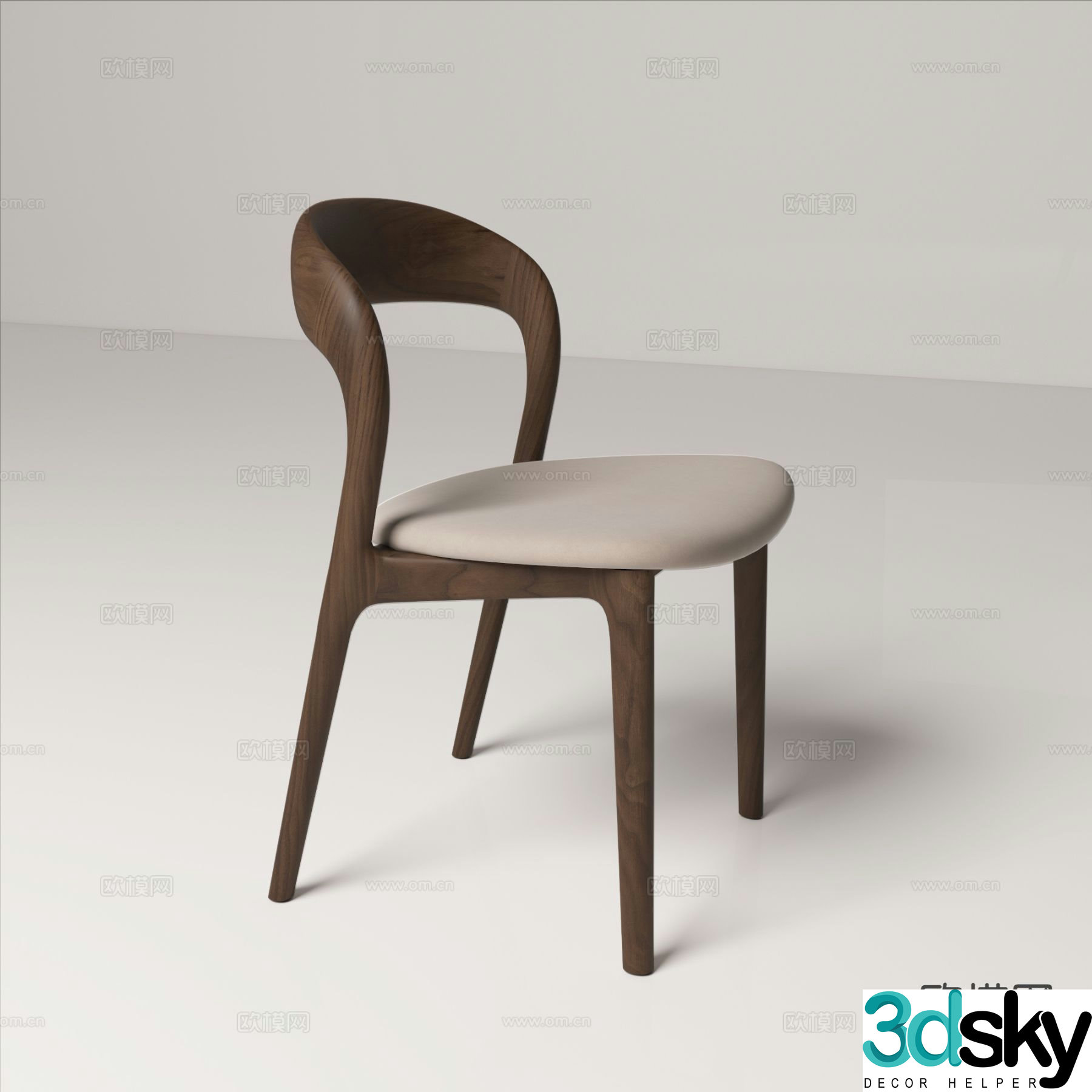 New Chinese style chair dining chair su model