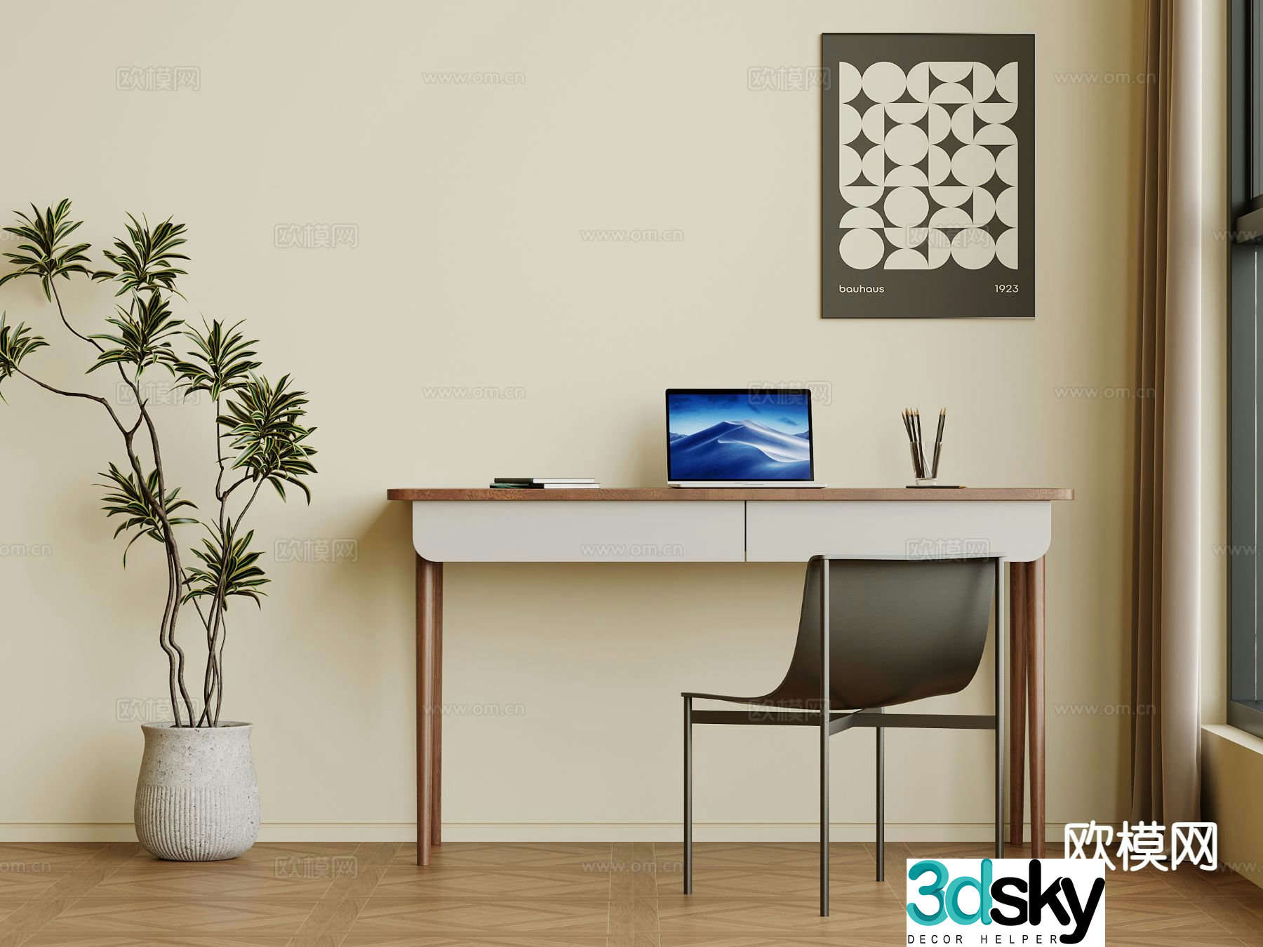 Modern desk chair 3d model
