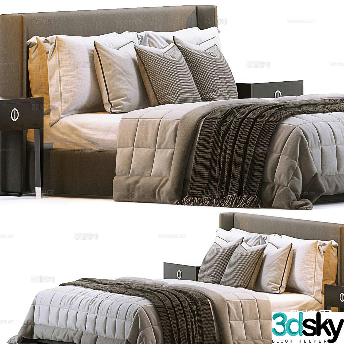 Italian single bed 3d model