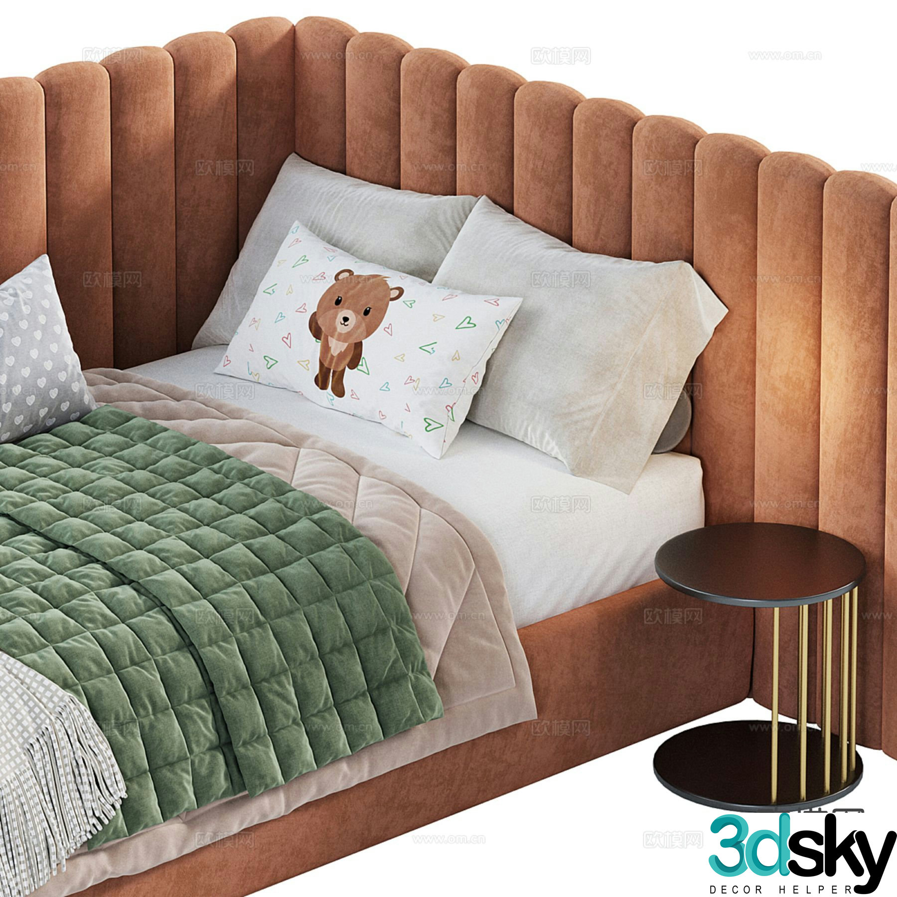 Modern children’s bed sofa bed 3d model