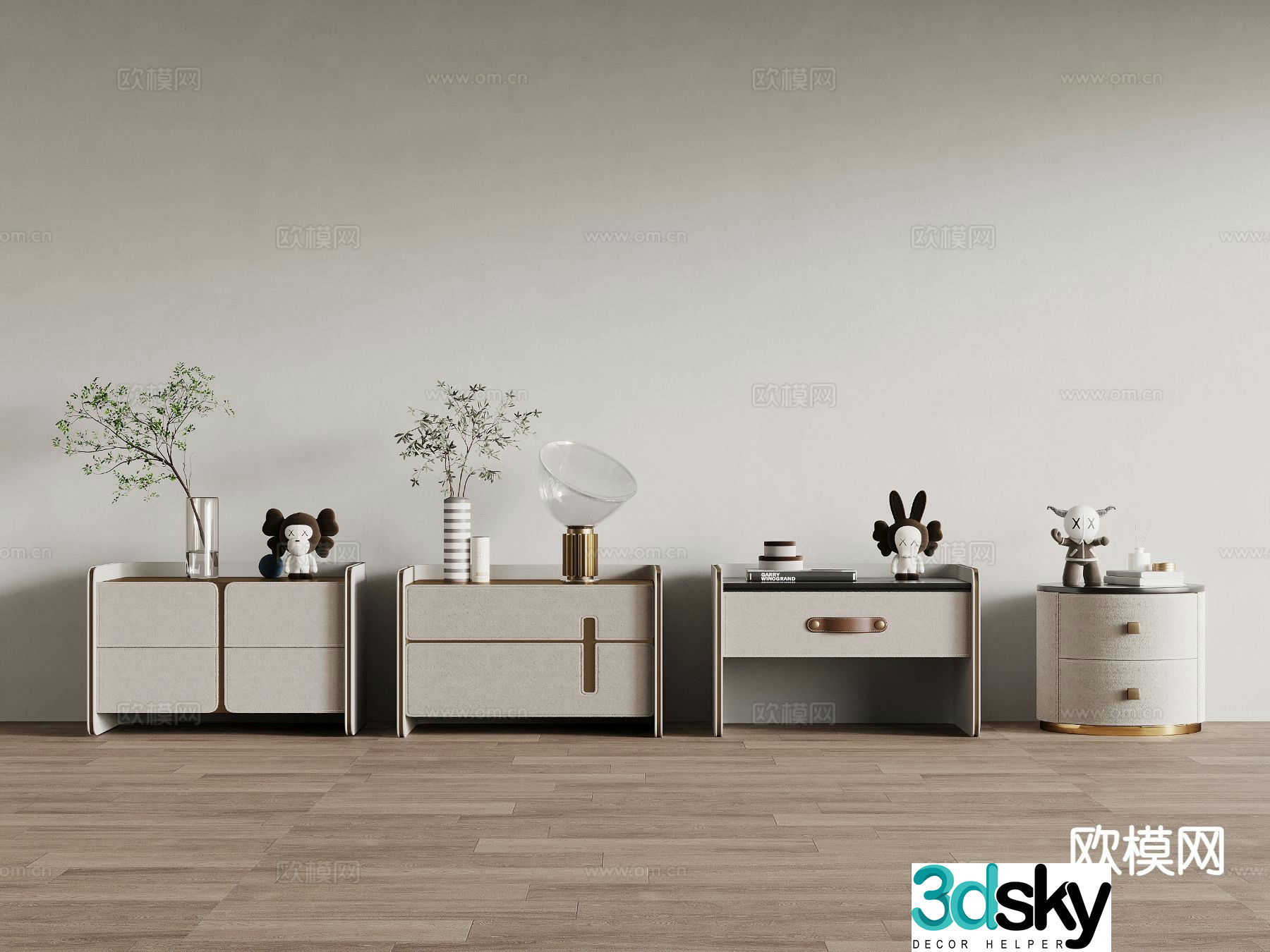 Modern bedside table 3d model