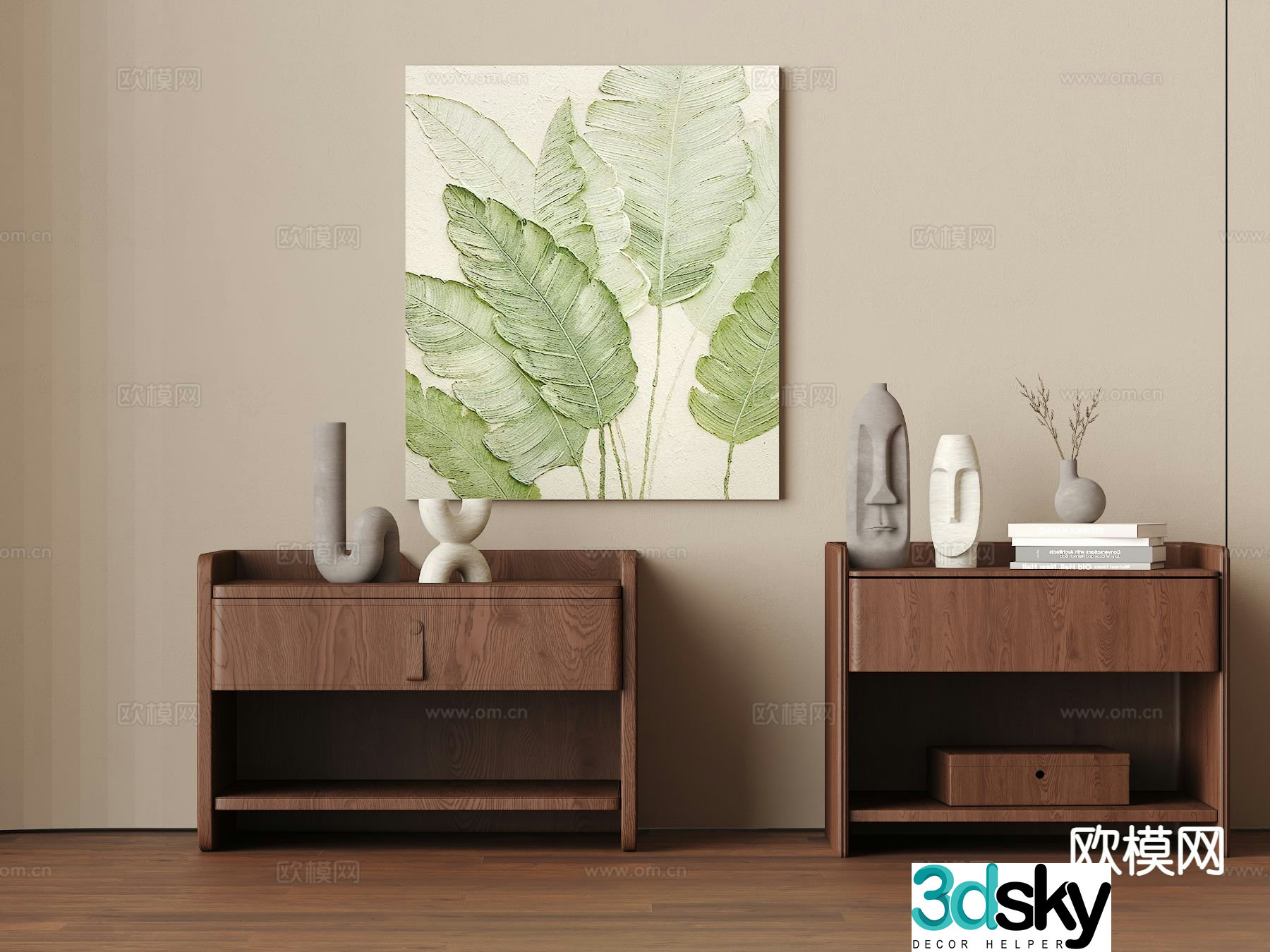 wabi-sabi bedside table 3d model