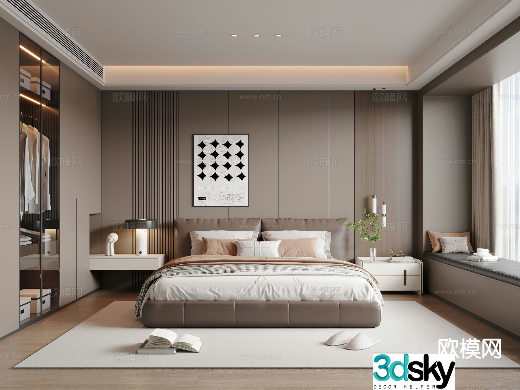 Italian bedroom master bedroom 3d model