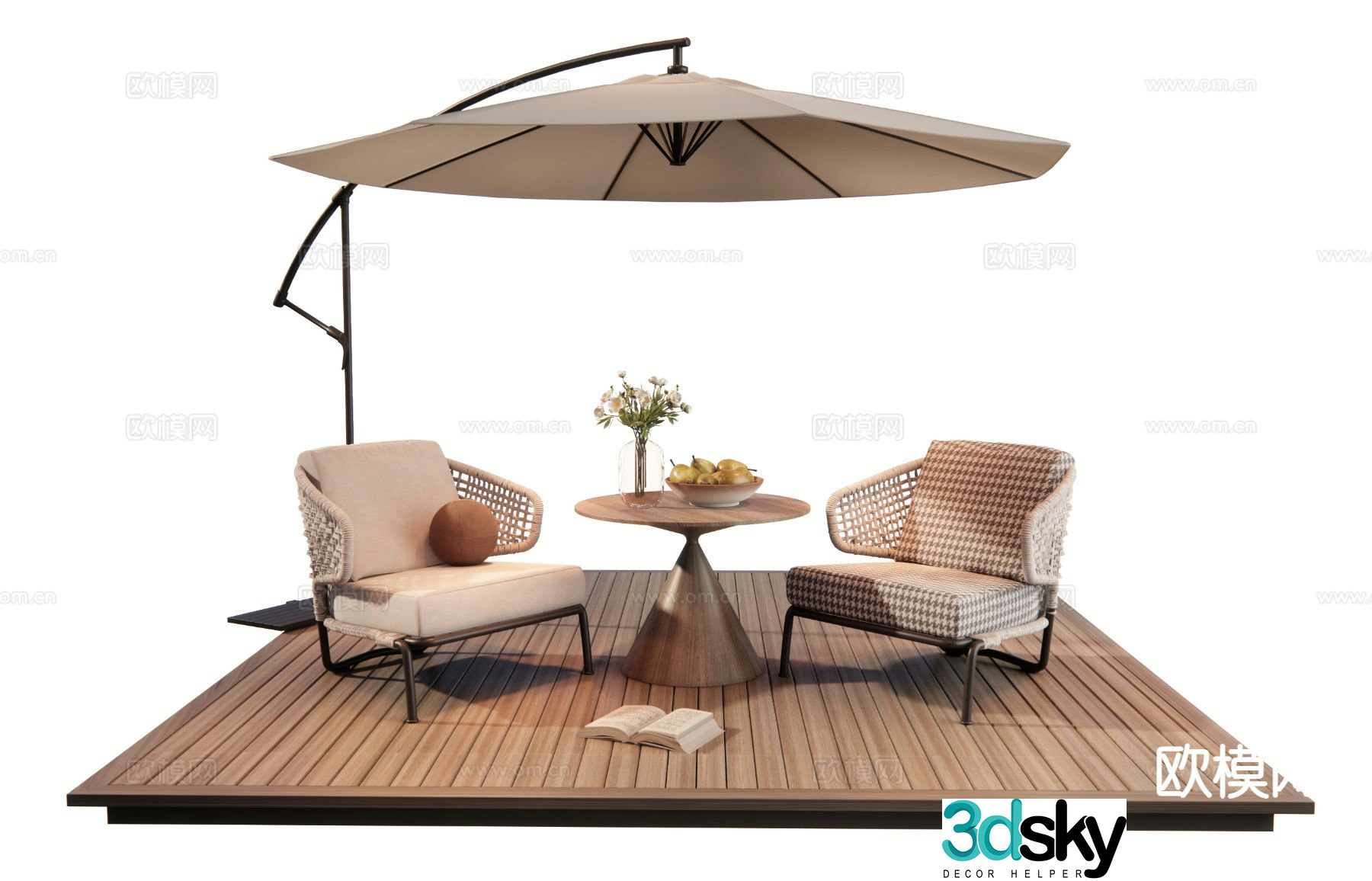 Modern patio tables and chairs rattan outdoor tables and chairs 3d model