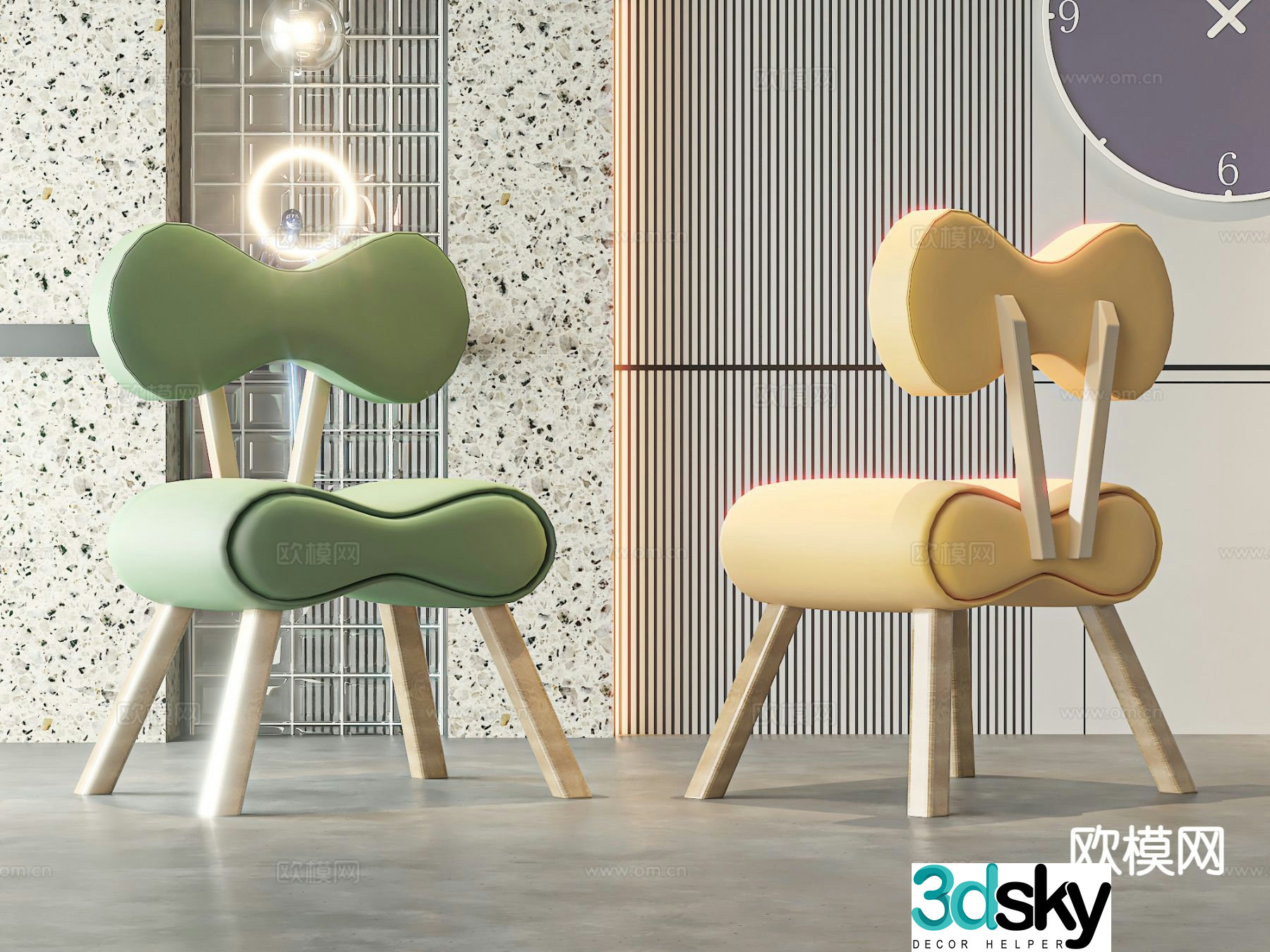 Children’s chair learning chair cartoon chair 3d model