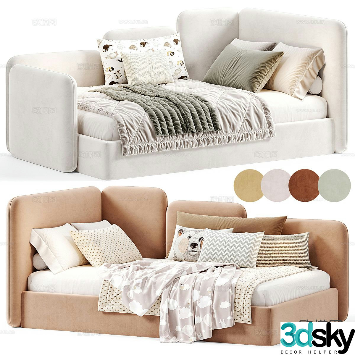 Modern sofa bed crib 3d model