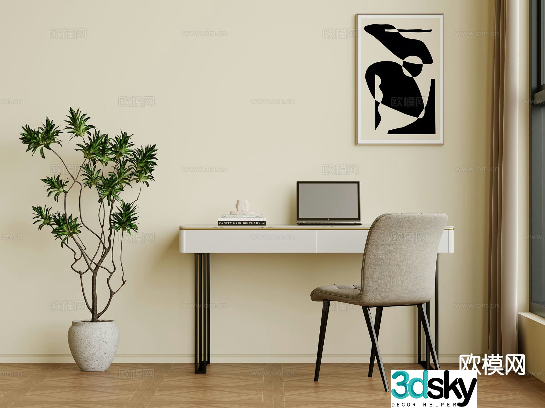 Modern desk chair 3d model