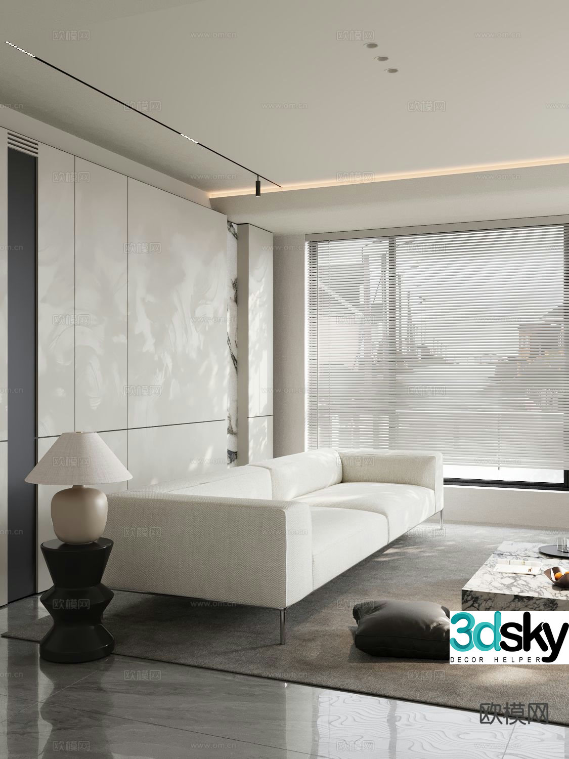 Double sofa arm sofa 3d model