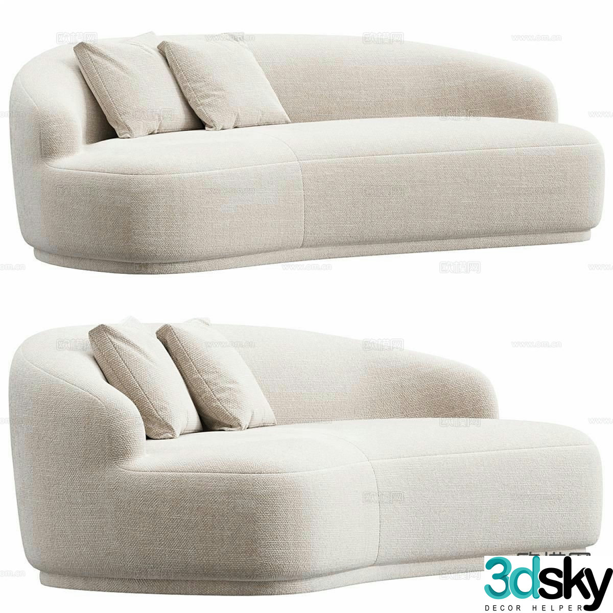 Soraya special-shaped sofa curved sofa 3d model