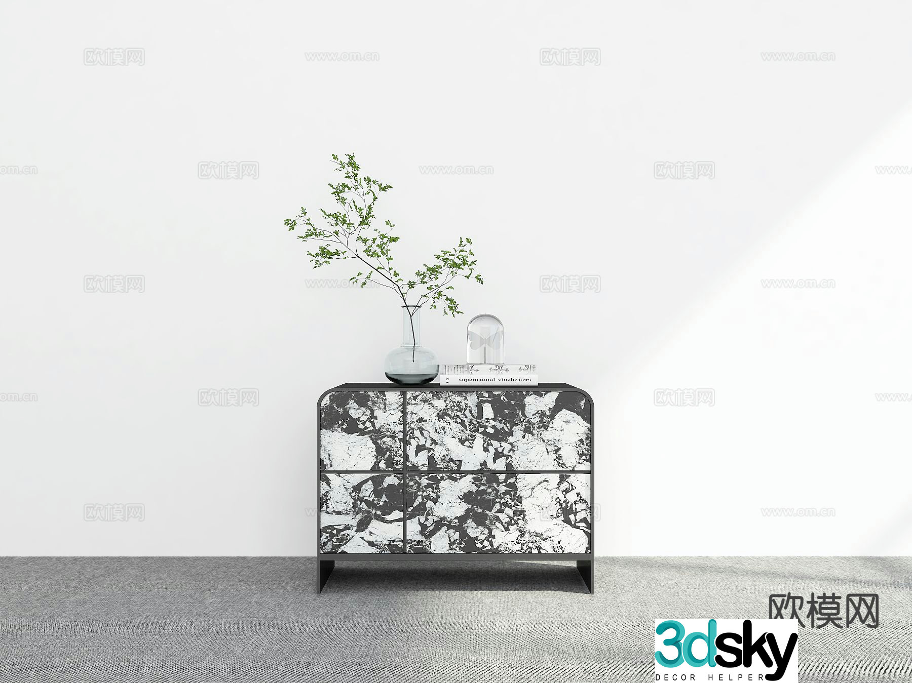 Modern bedside table 3d model