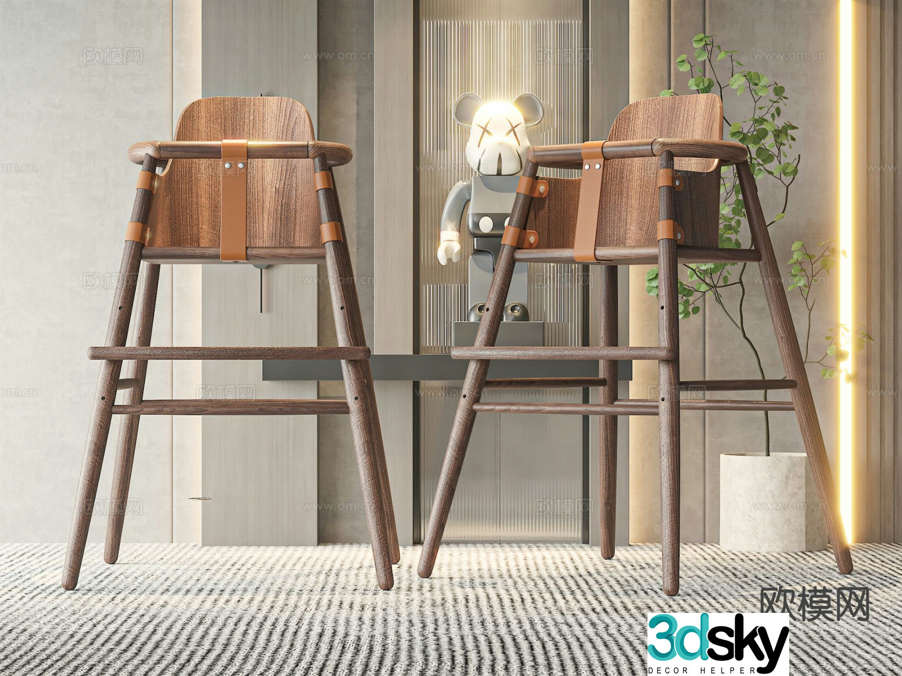 Children’s chair children’s dining chair baby chair 3d model