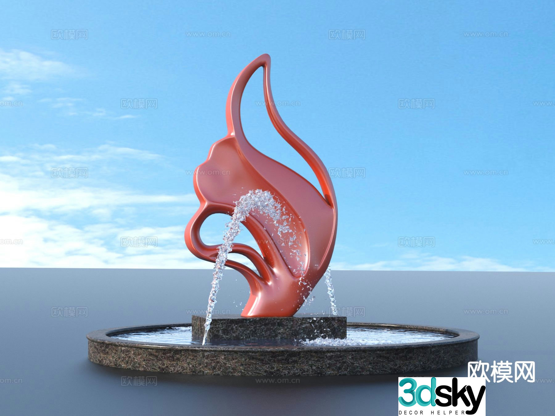 Urban sculpture landscape sculpture 3d model