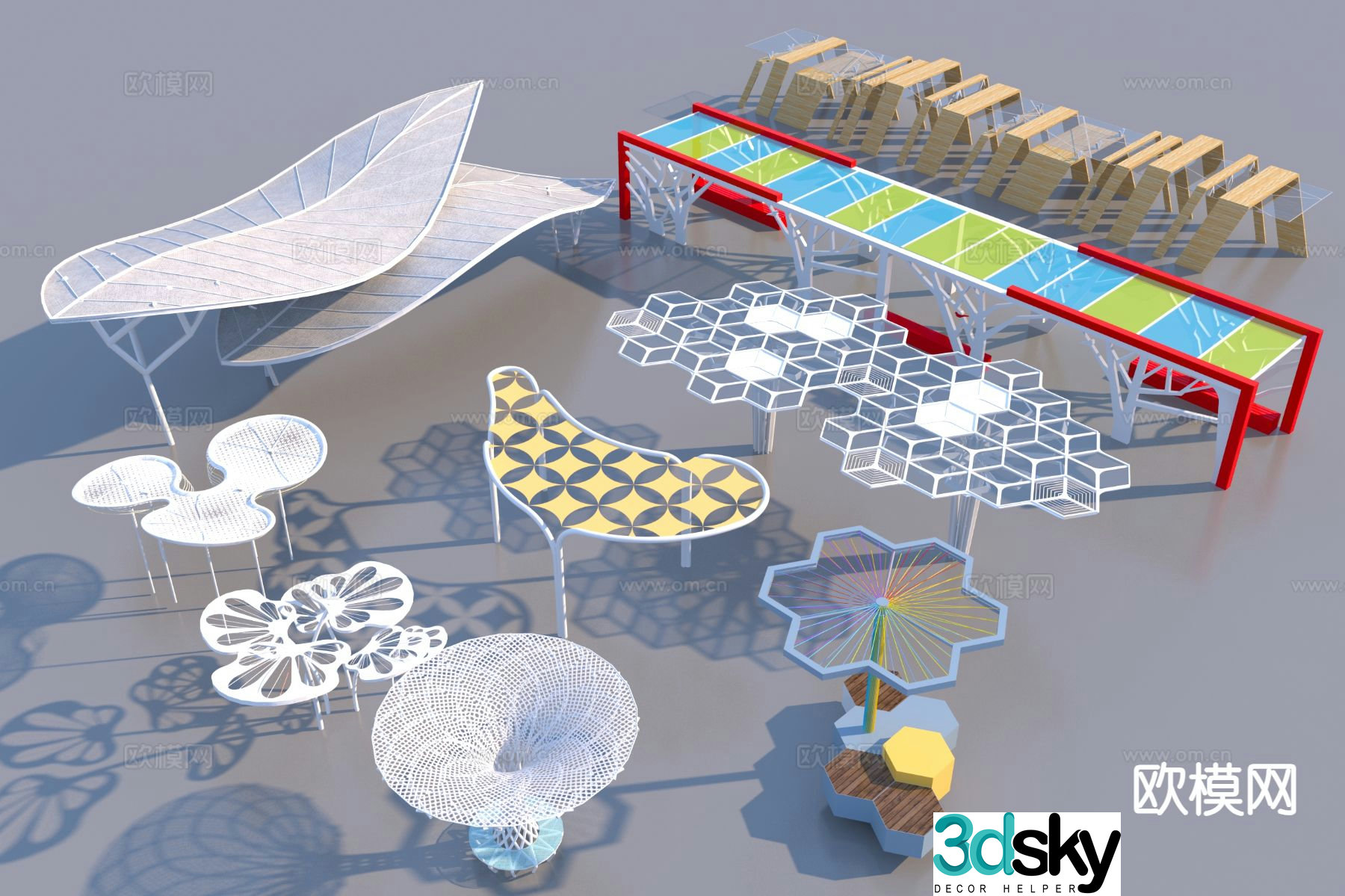 Modern corridor special-shaped landscape corridor corridor 3D model