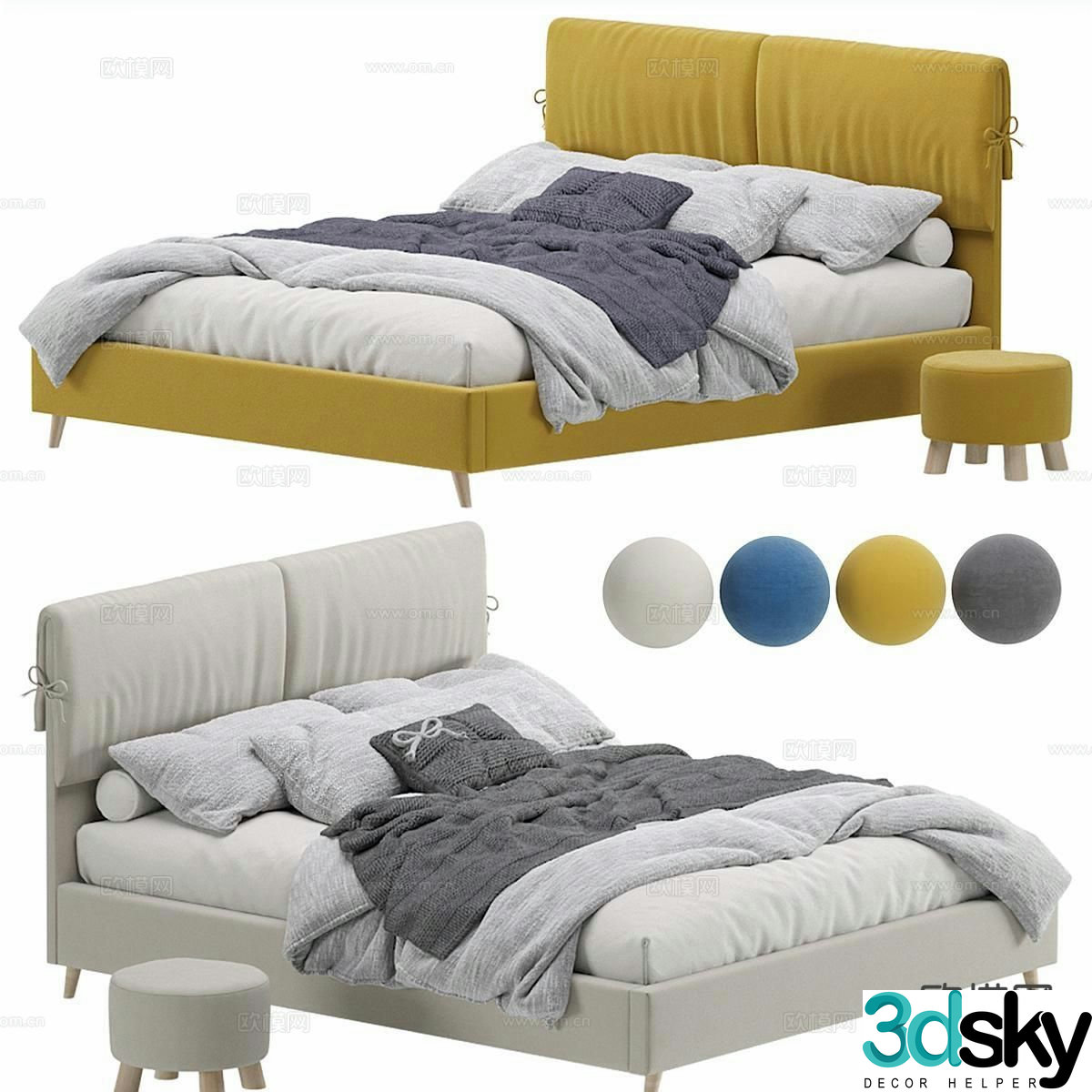 Divan.ru double bed 3d model