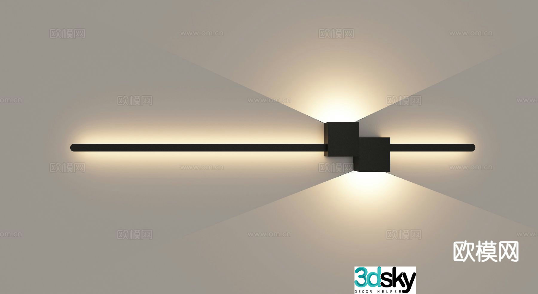 Modern wall lamp Minimalist wall washing lamp Long wall lamp 3D model