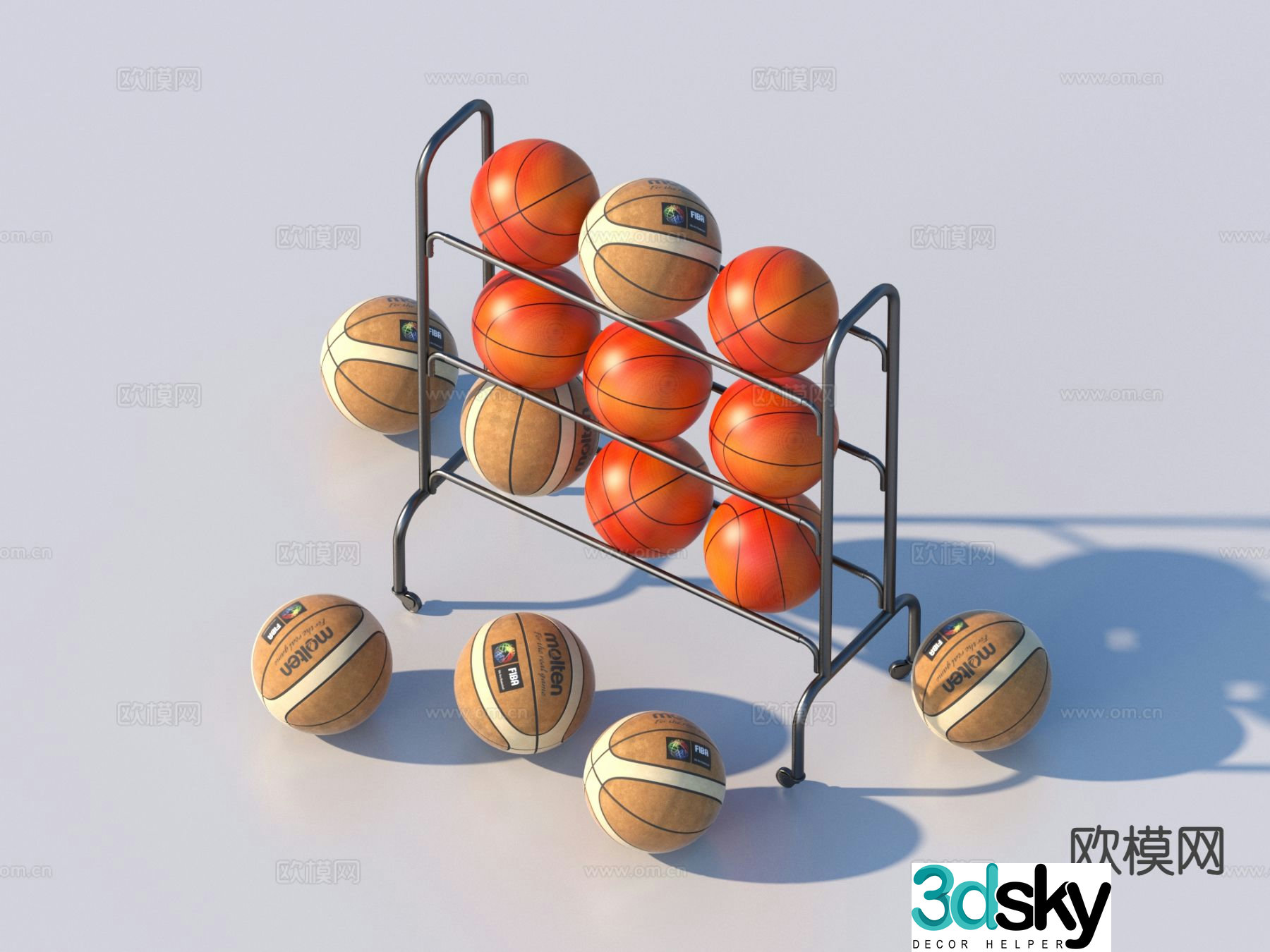 Basketball Basketball rack Ball equipment 3D model