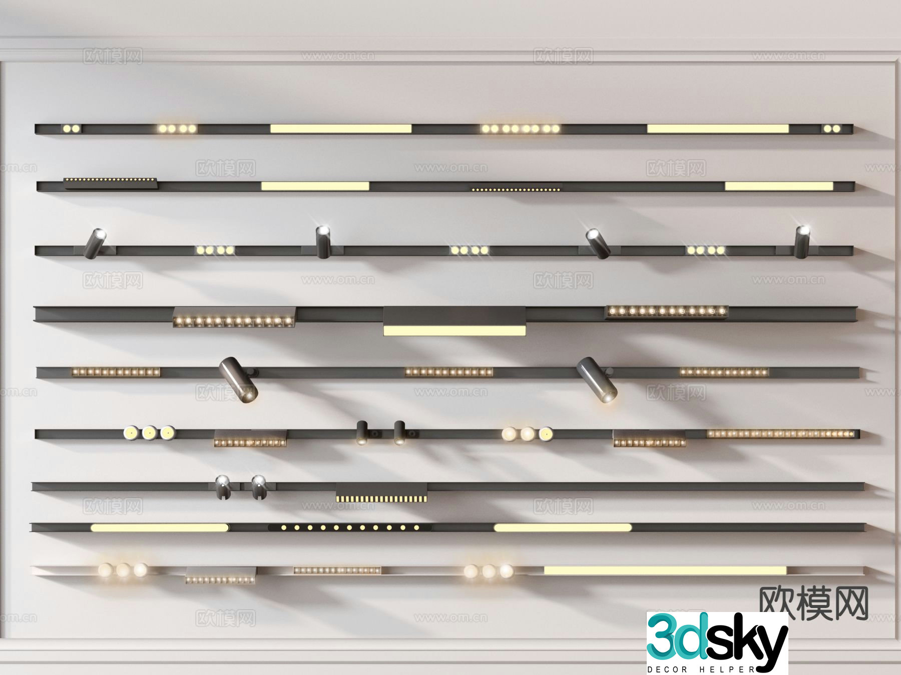Spotlight Track Light Magnetic Track Light 3D Model