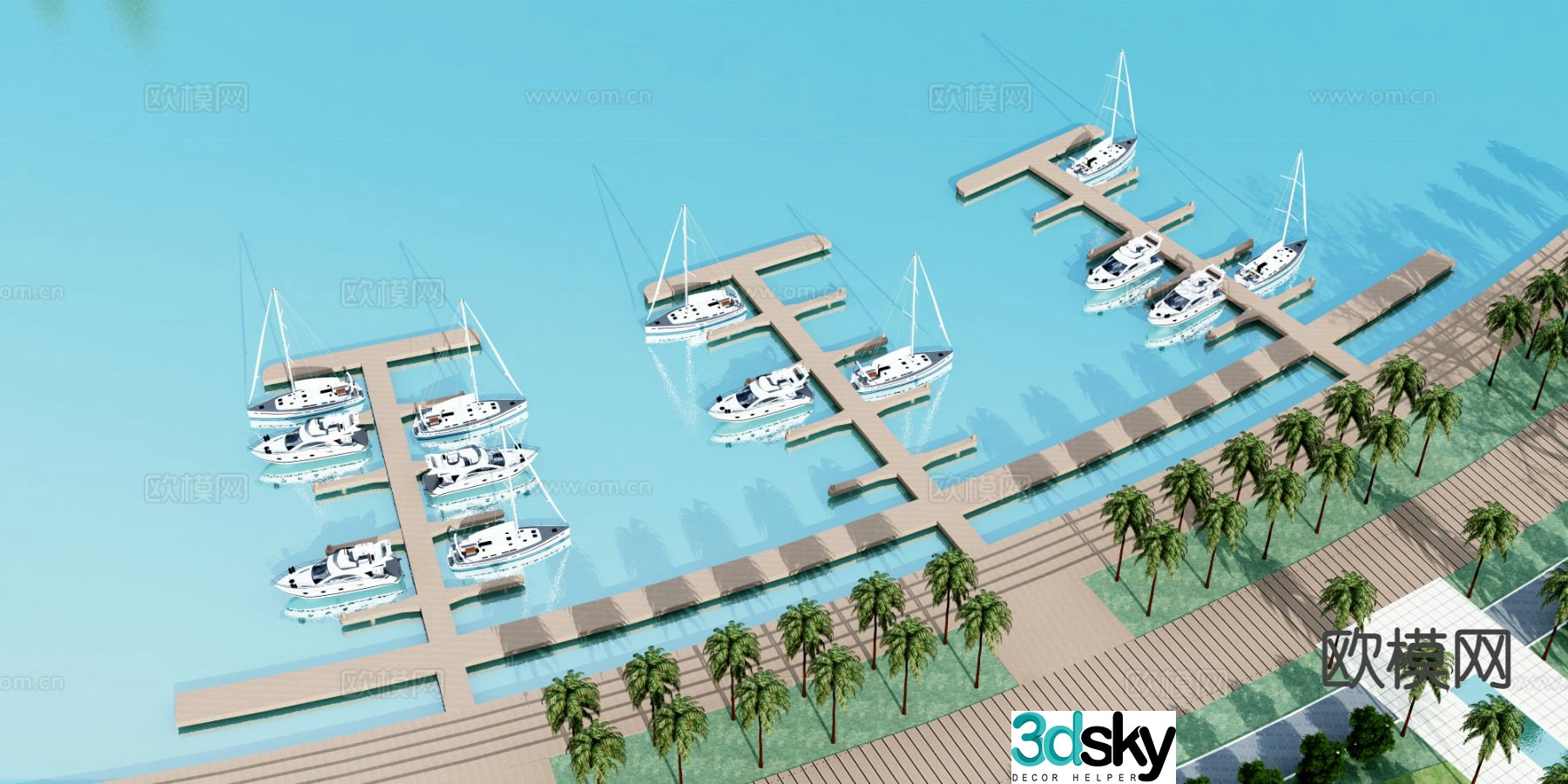Waterfront landscape park landscape 3d model