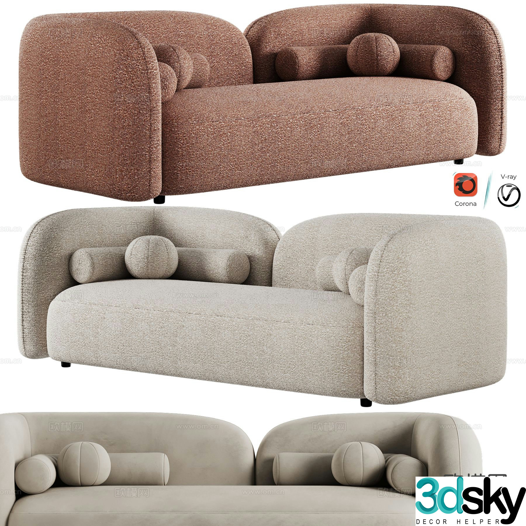BODRUM loveseat 3d model