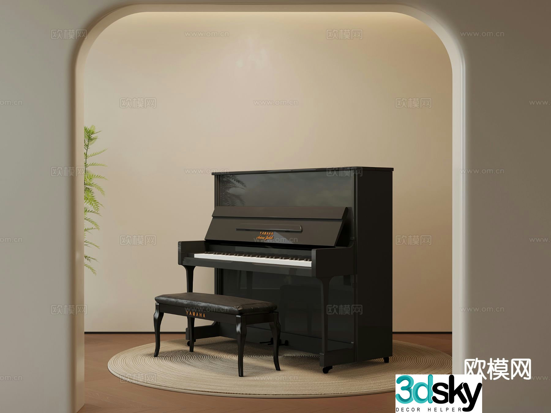 modern piano 3d model