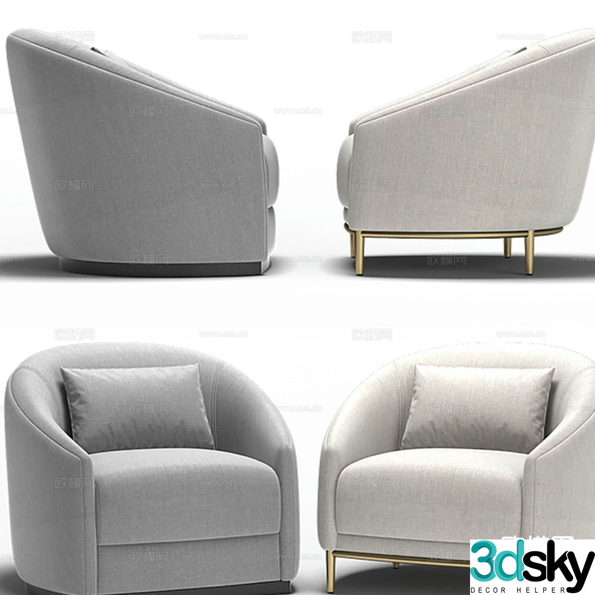 Modern single sofa 3d model