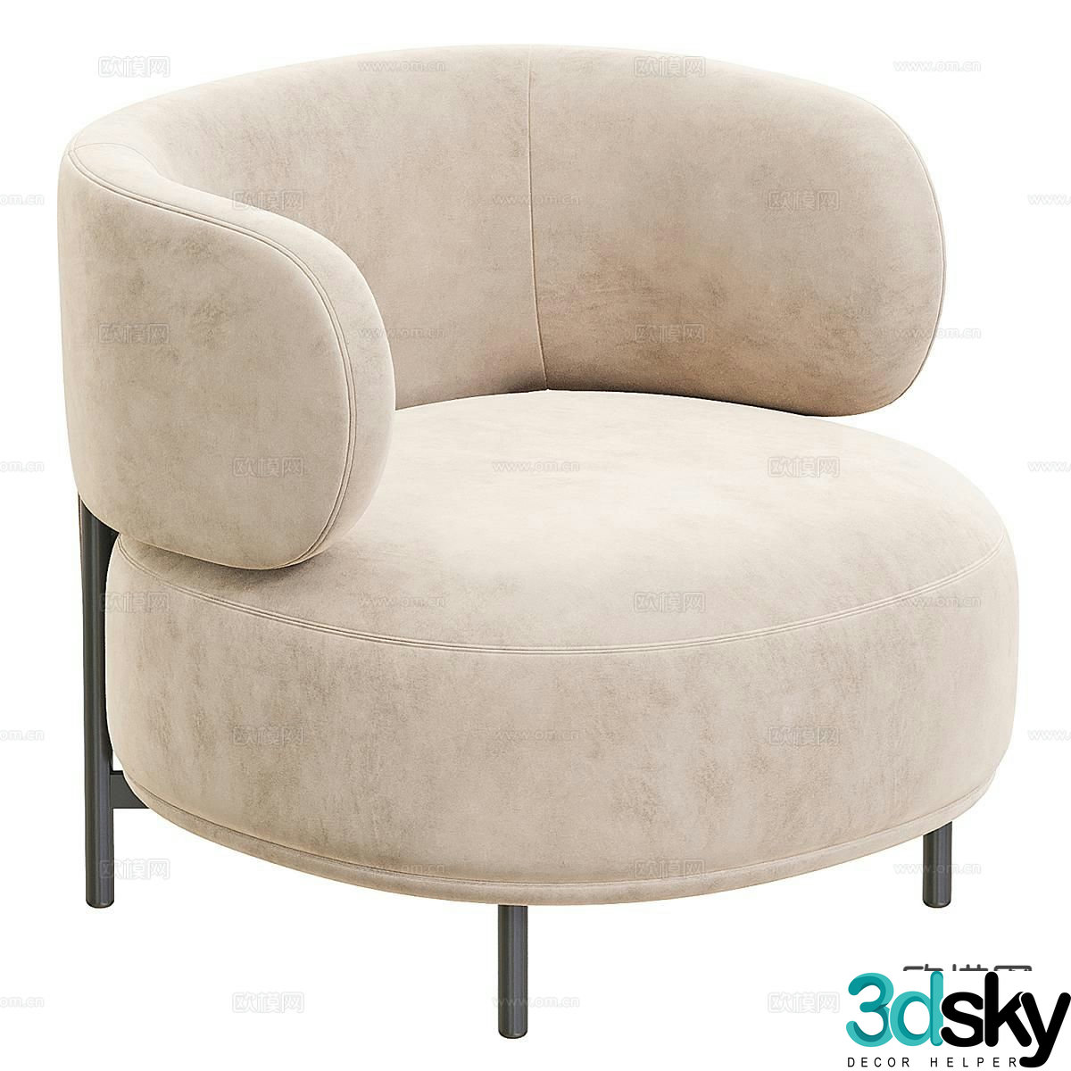 AKIKO modern sofa chair leisure chair 3d model