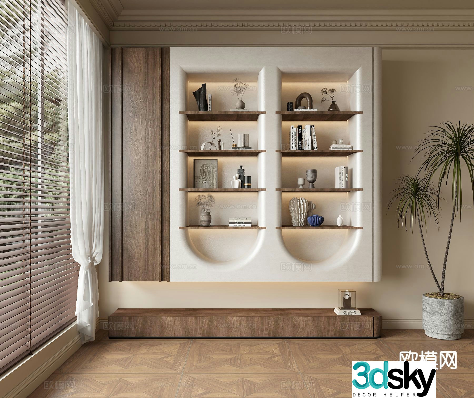 Wasabi wind decoration cabinet storage rack 3D model