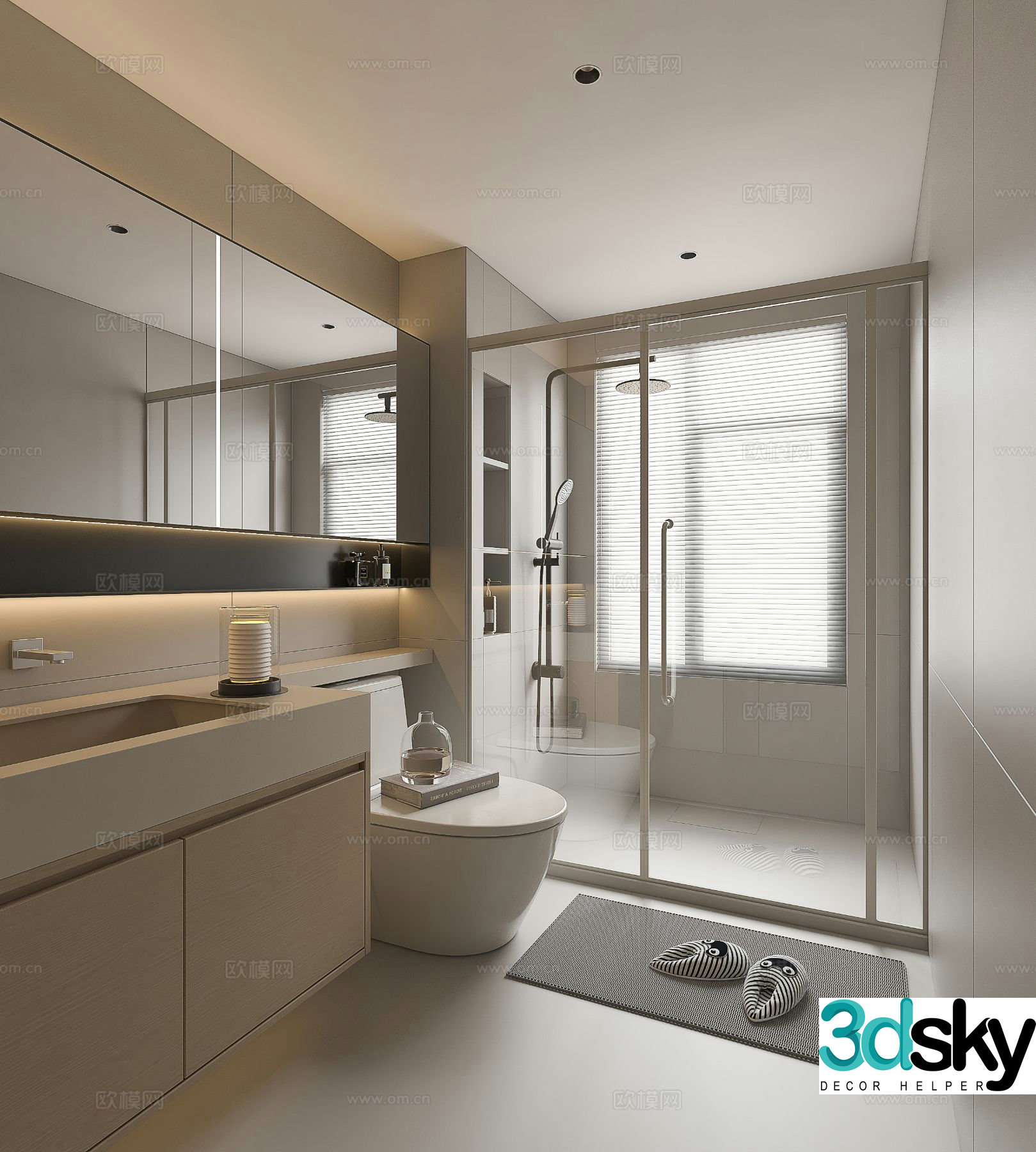 Modern bathroom bathroom toilet 3d model