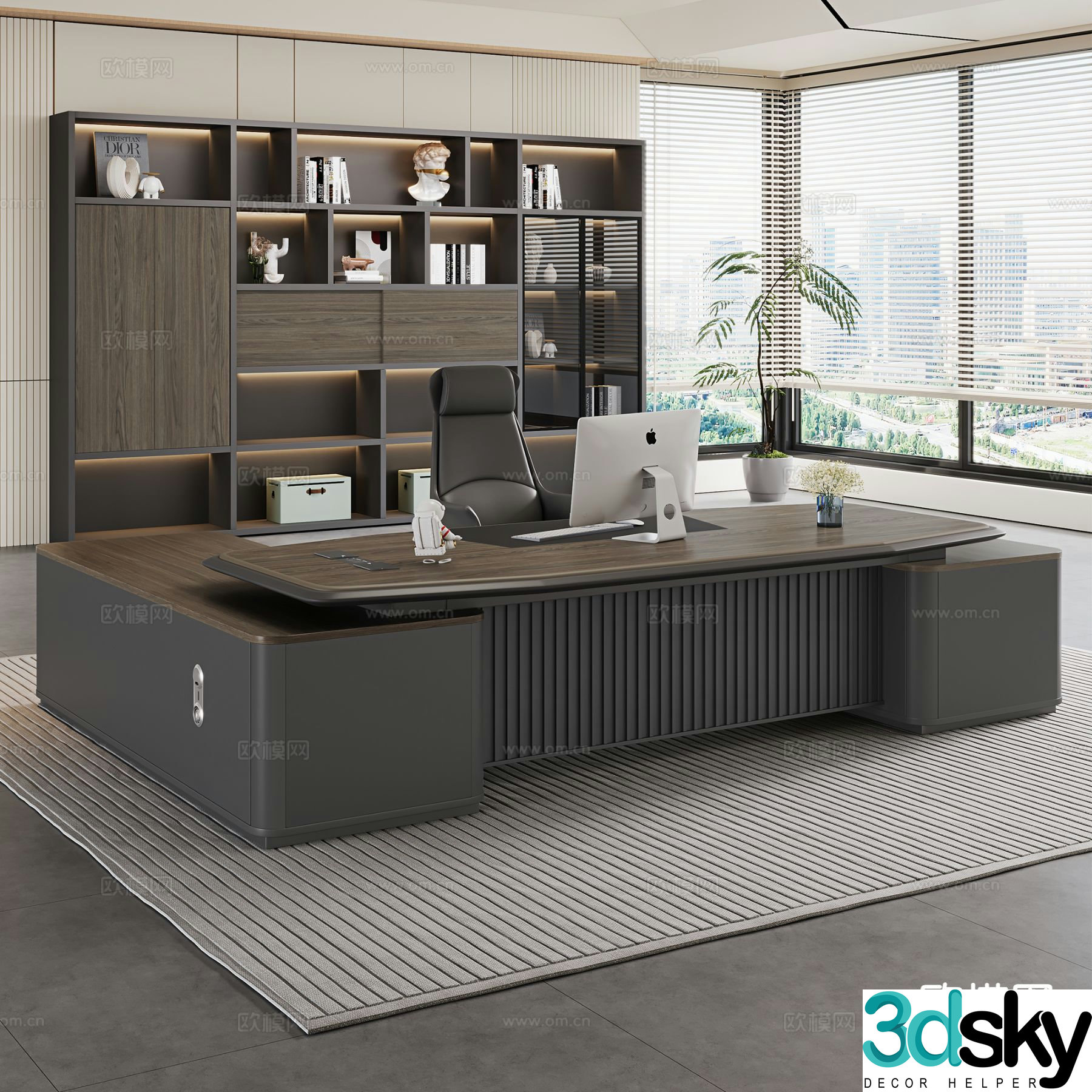Italian style desk boss desk executive desk 3d model
