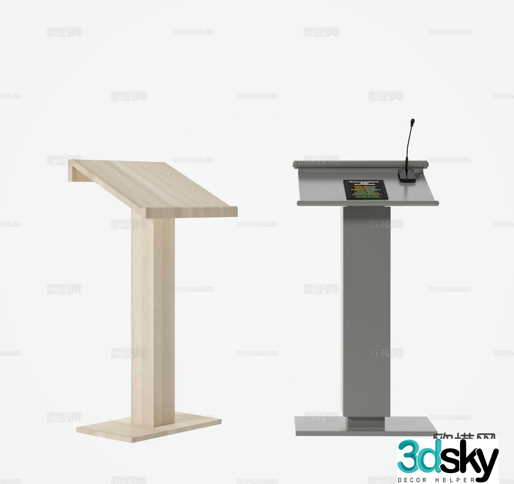 Modern podium podium presiding desk 3d model