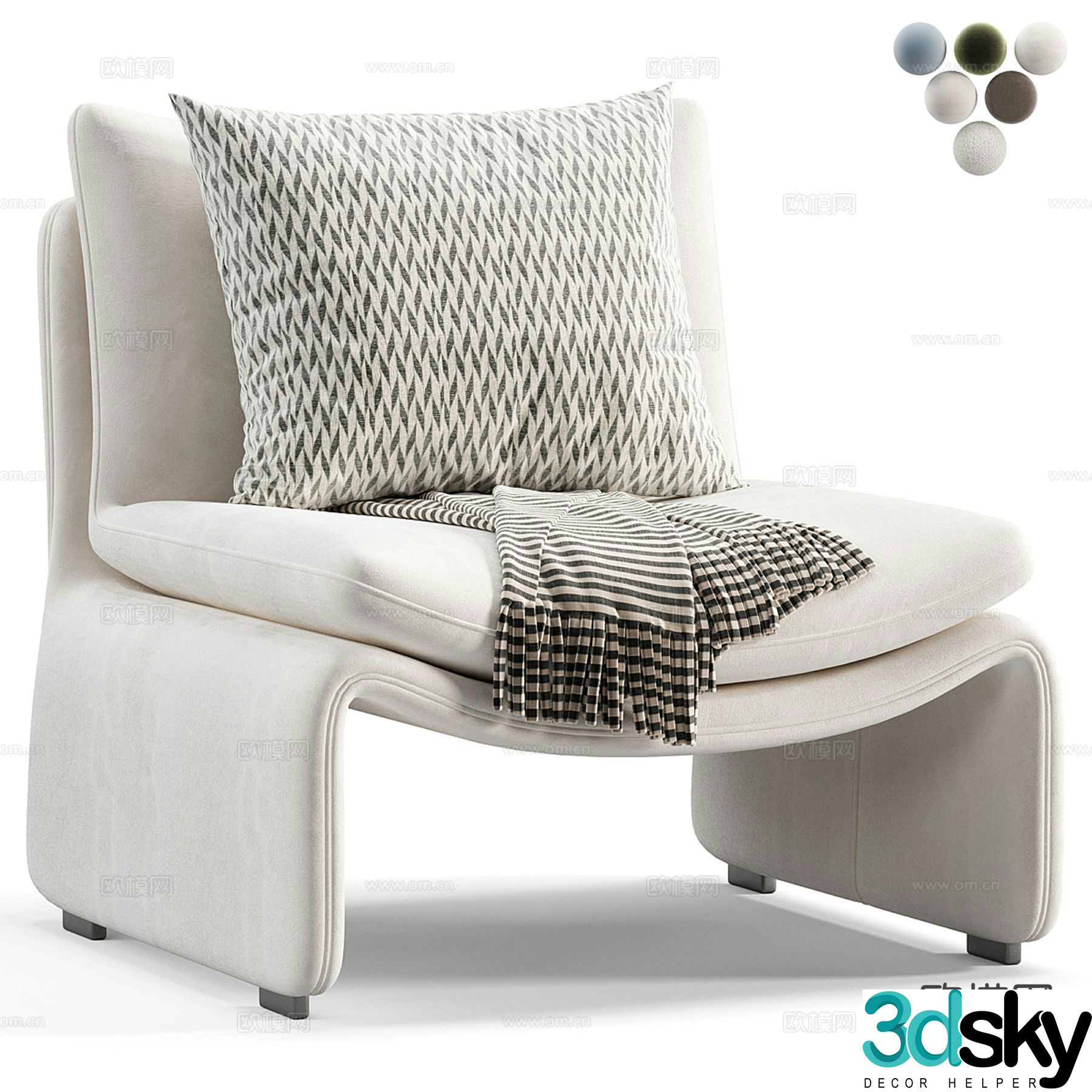 OliverBonas chair lounge chair 3d model