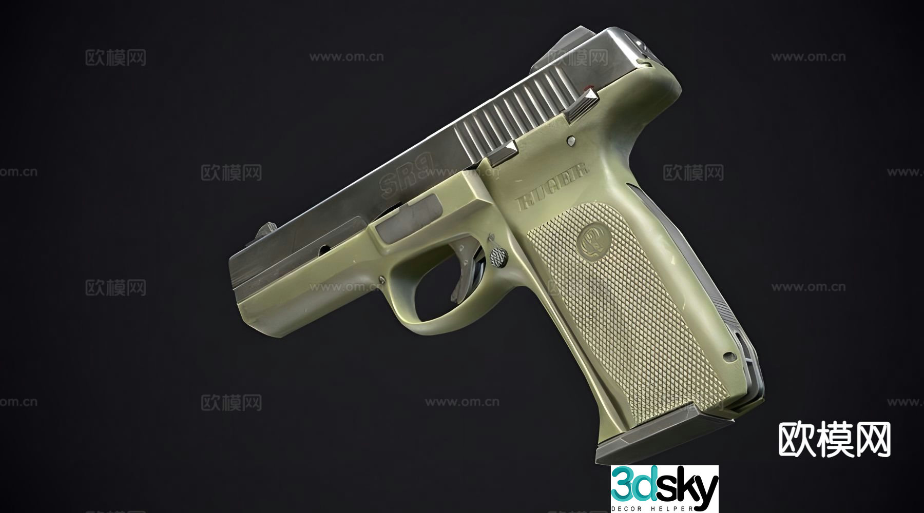 SR9 pistol 3d model