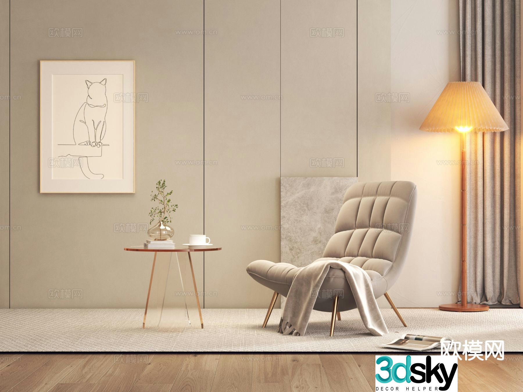 Modern leisure sofa sofa chair 3d model