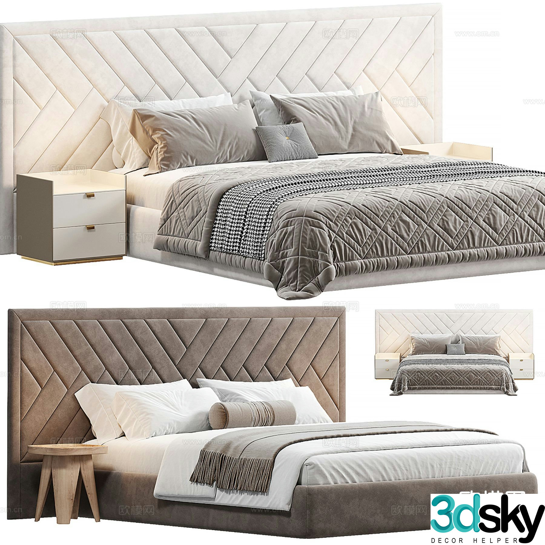 Sensorsleep double bed 3d model