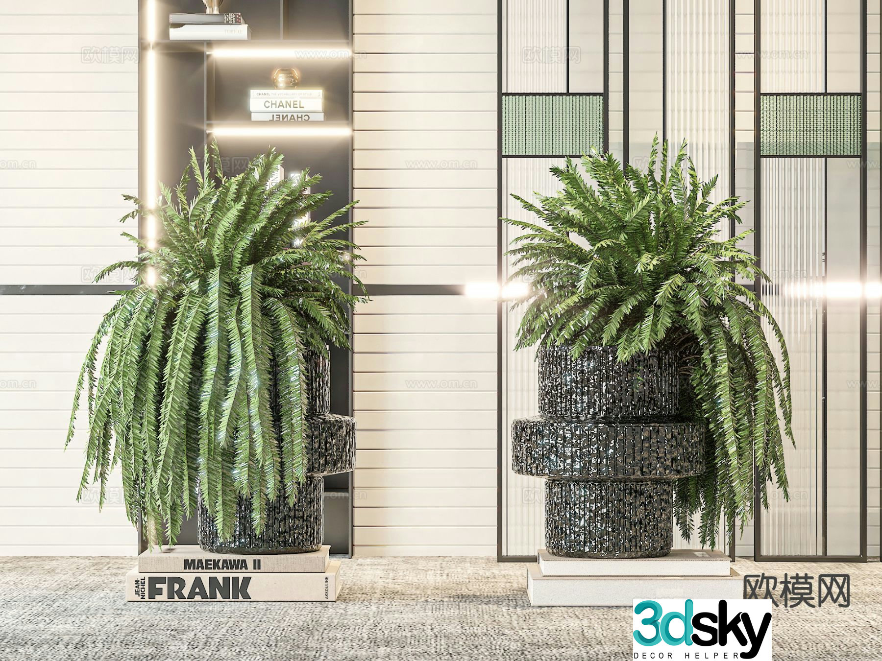 Flower bowl flower tank indoor potted plant 3D model