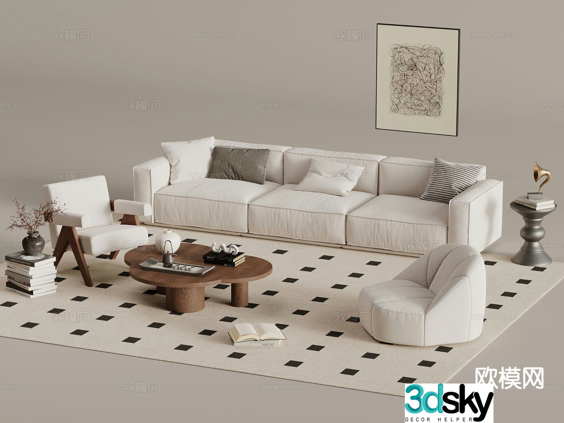 Wabi Sabi modular sofa 3d model