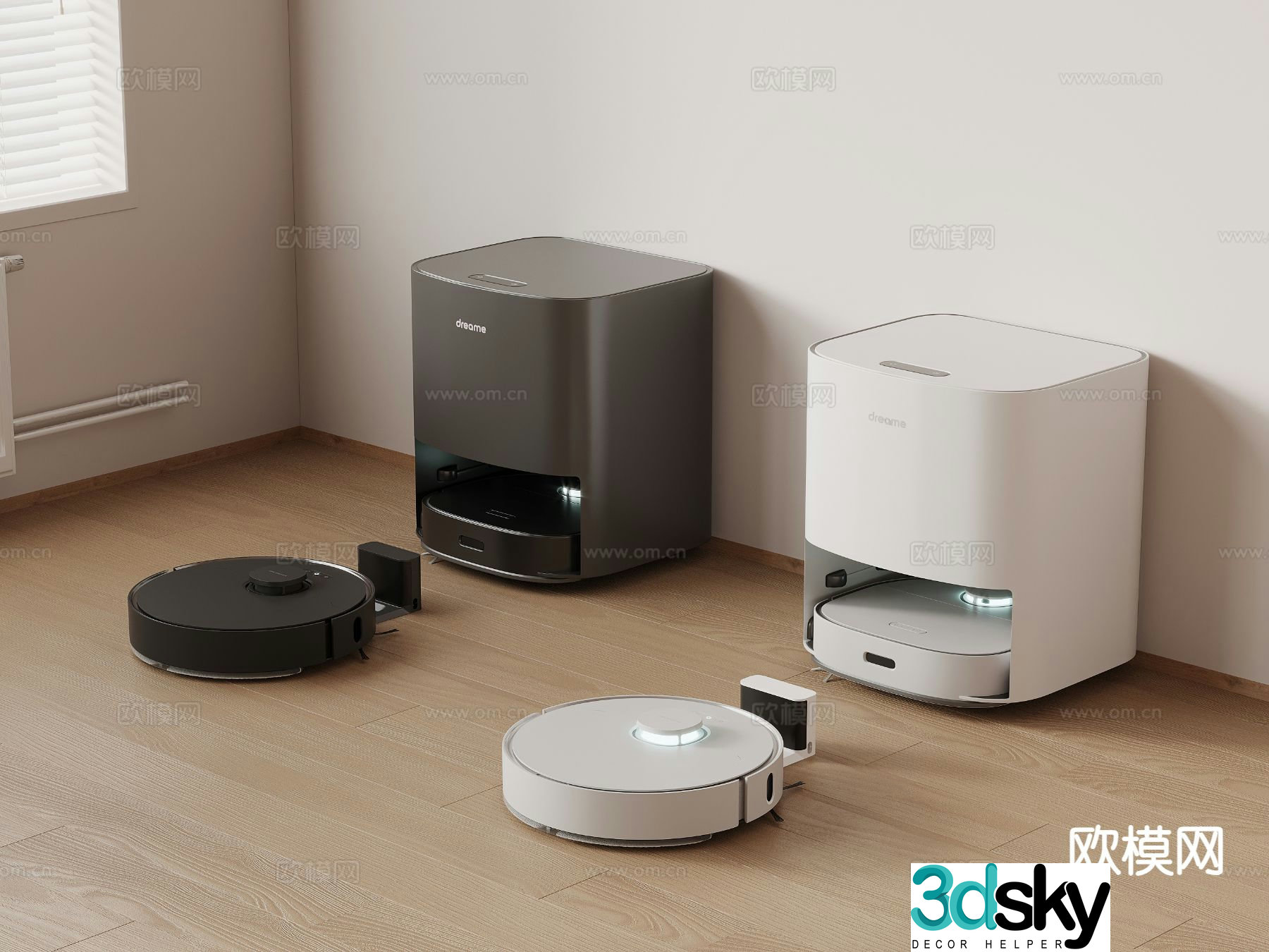 Modern sweeping robot 3d model