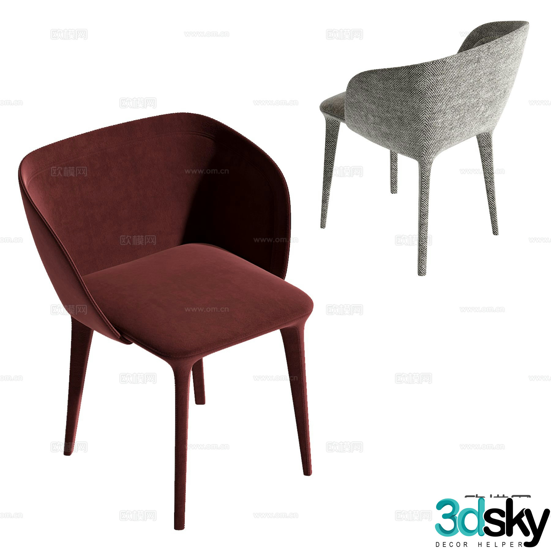 FAUTEUil chair dining chair 3d model