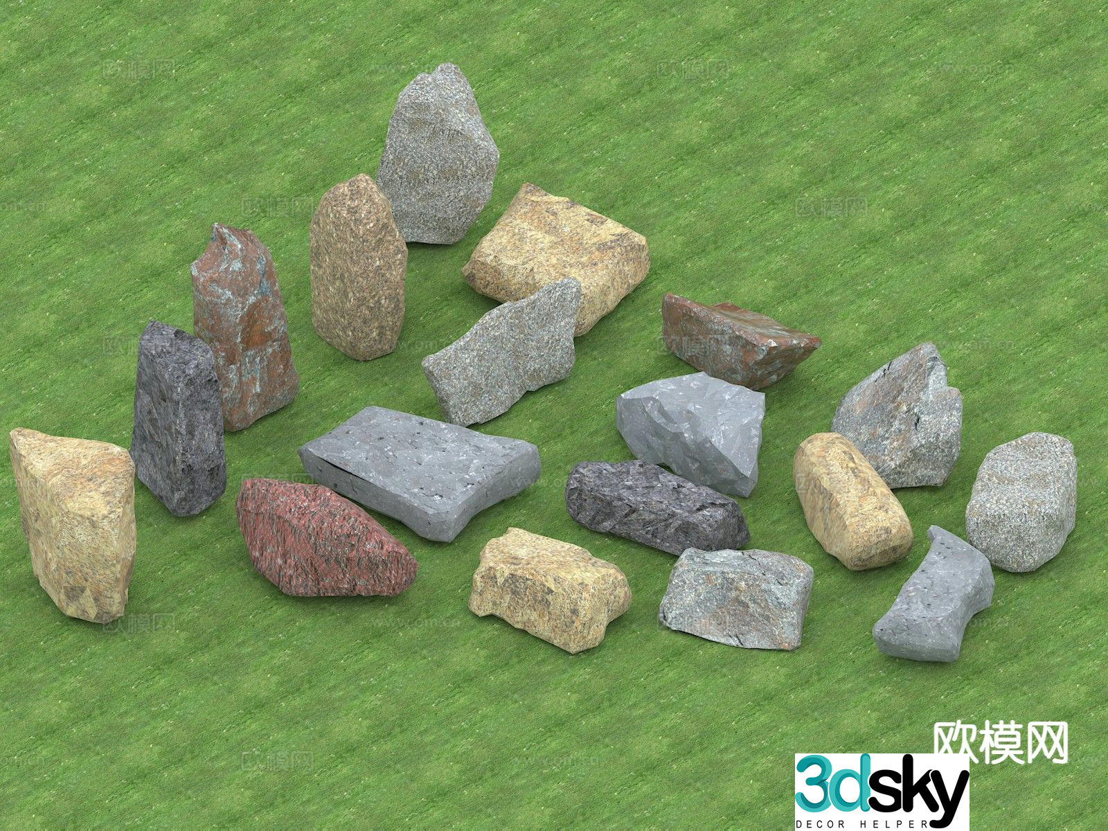 stone rock landscape stone stone 3d model